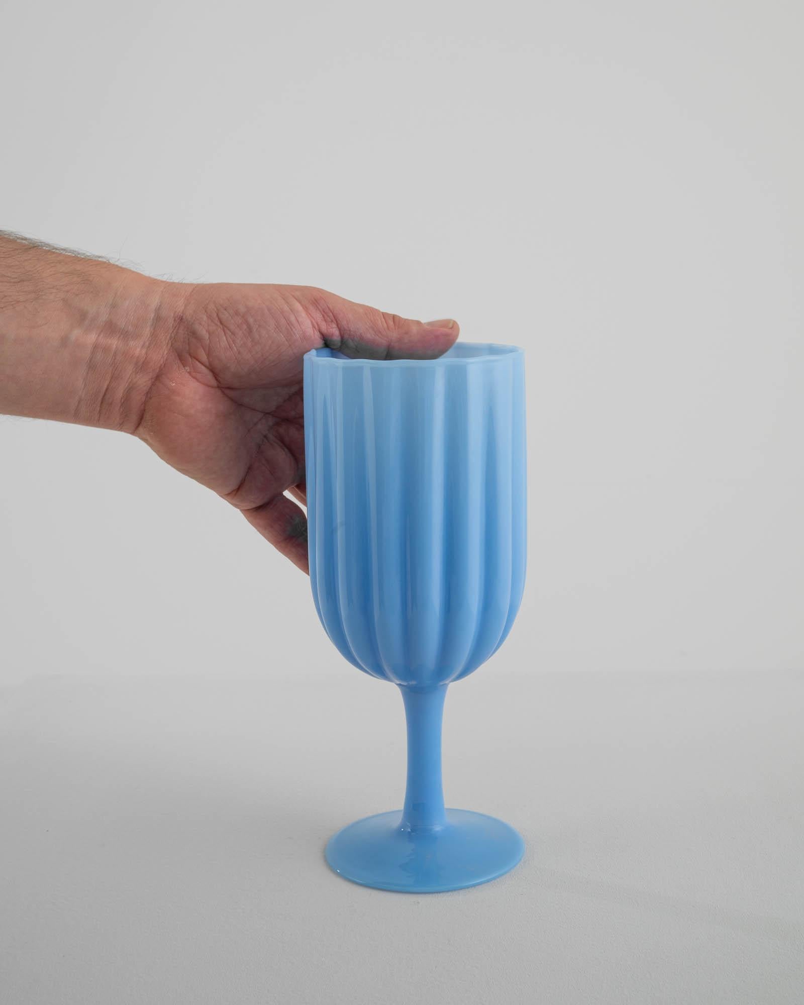 20th Century Italian Blue Glass Goblet In Good Condition For Sale In High Point, NC