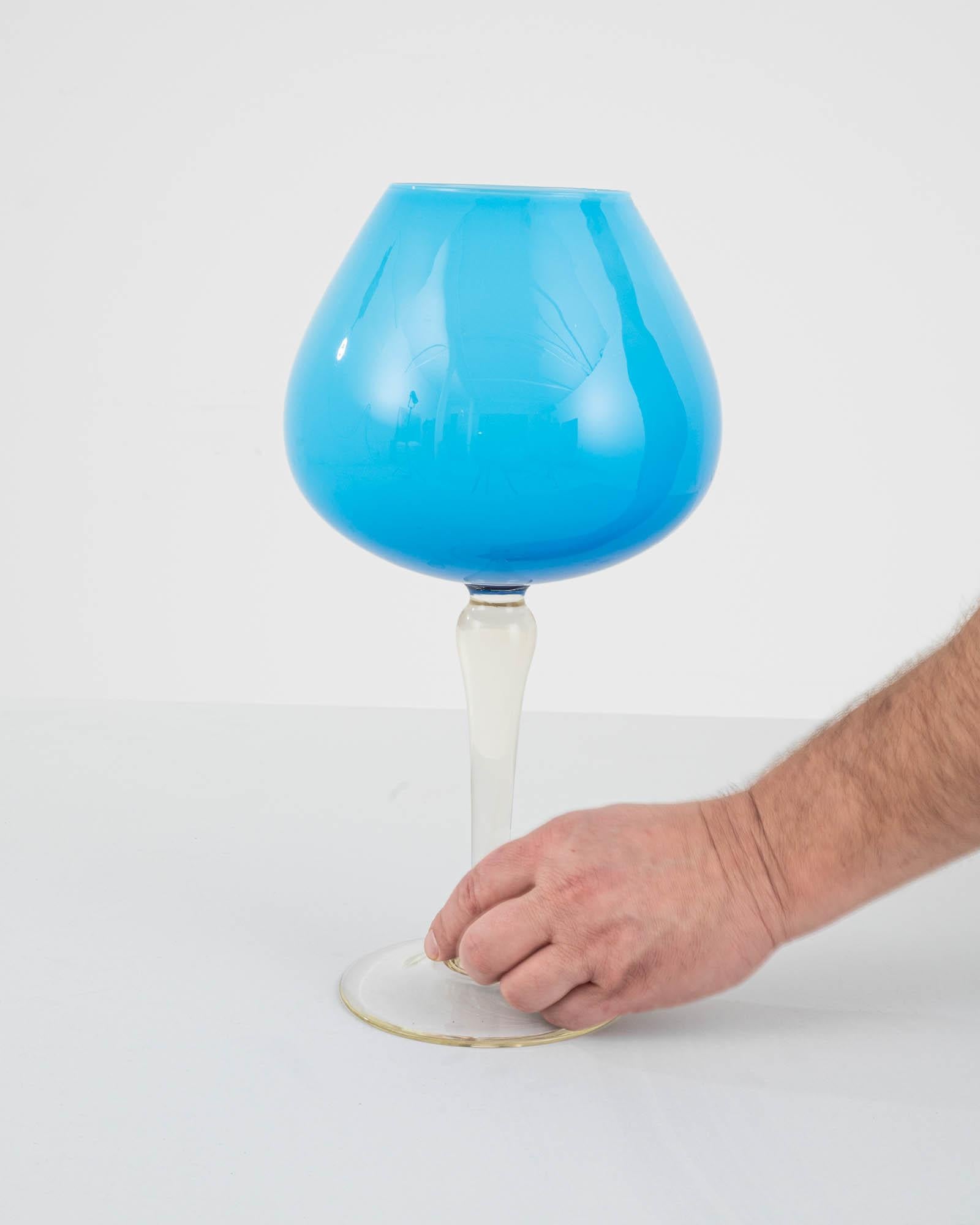 20th Century Italian Blue Glass Goblet For Sale 1