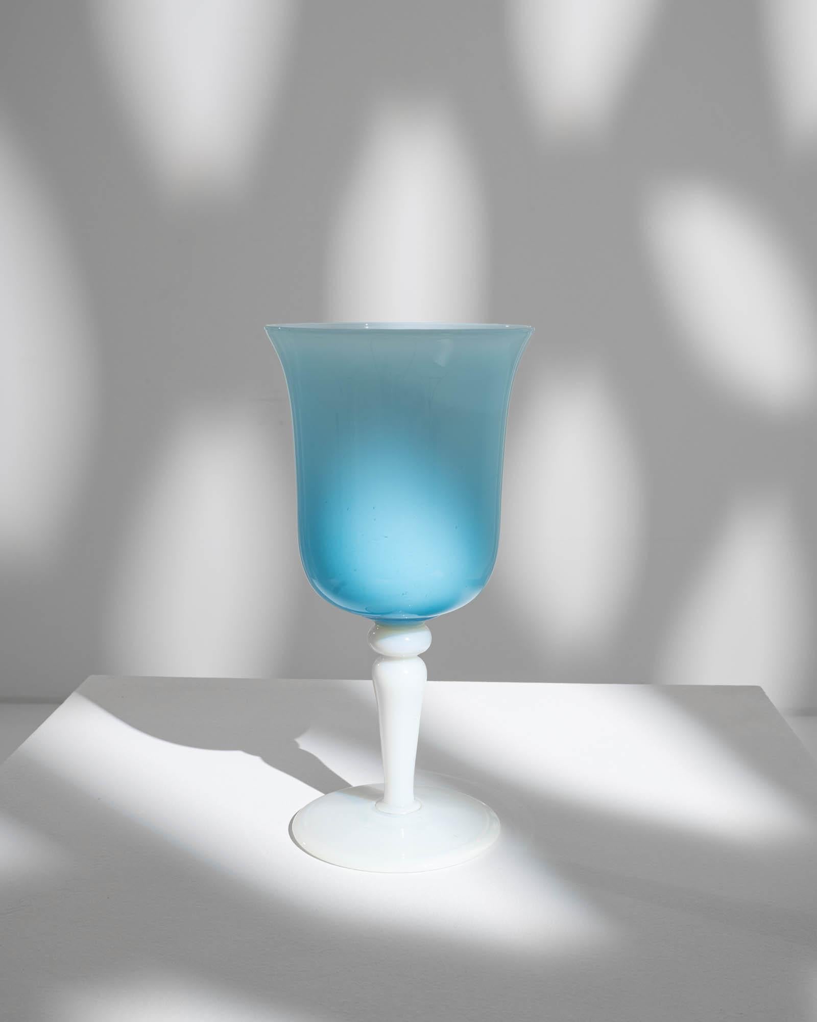 20th Century Italian Blue Glass Goblet For Sale 1