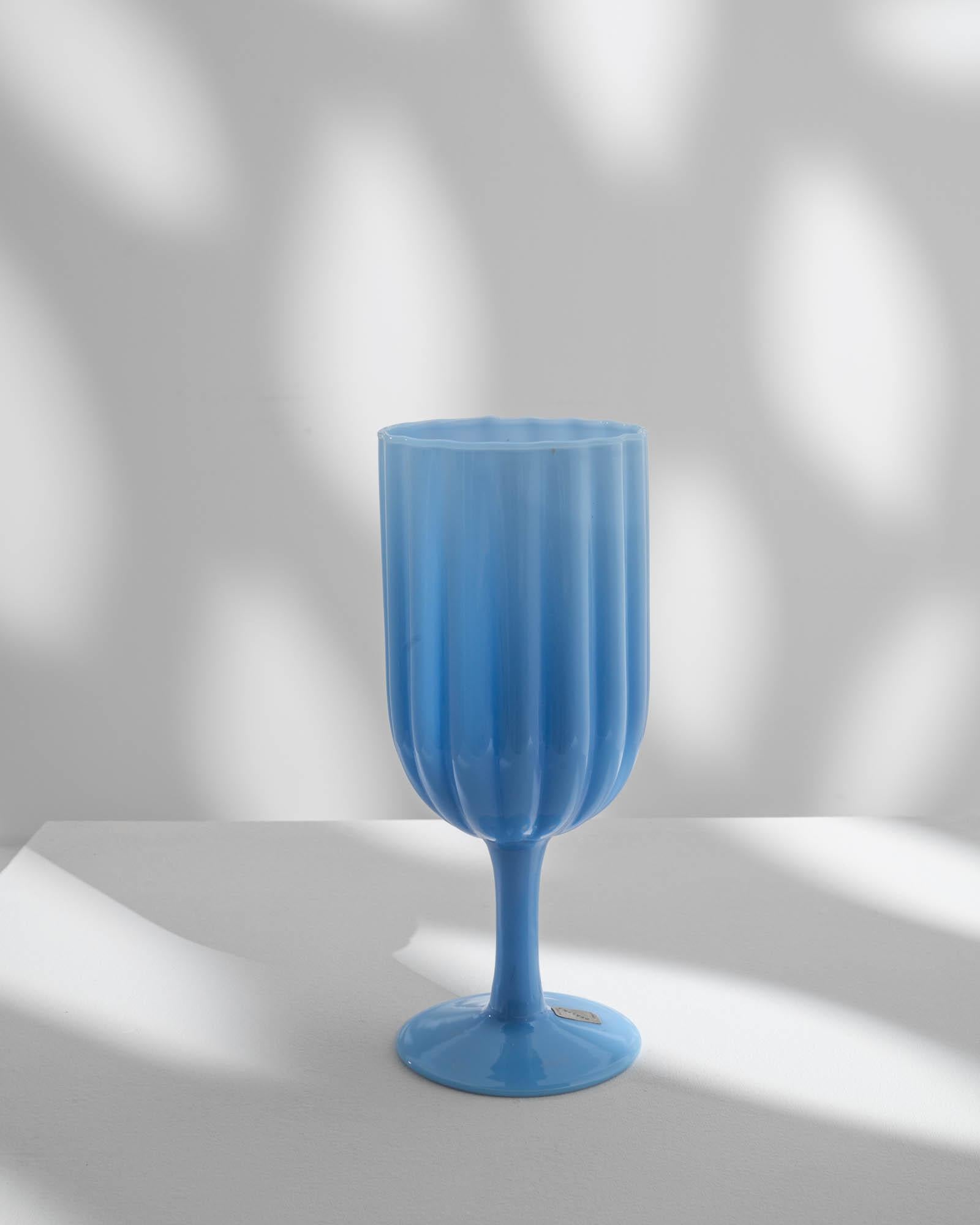 20th Century Italian Blue Glass Goblet For Sale 3