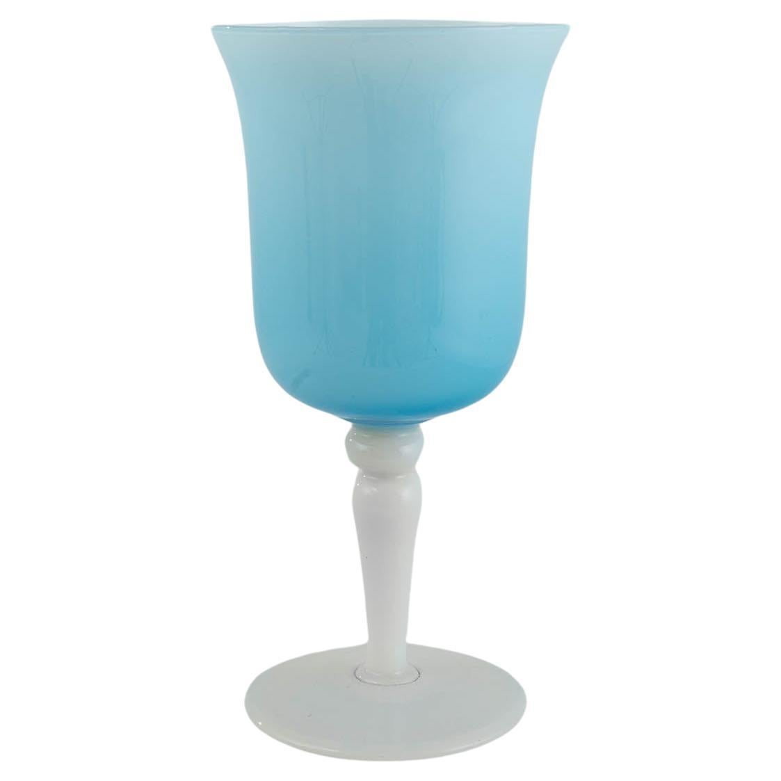 20th Century Italian Blue Glass Goblet