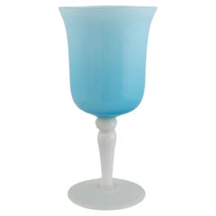 Vintage 20th Century Italian Blue Glass Goblet