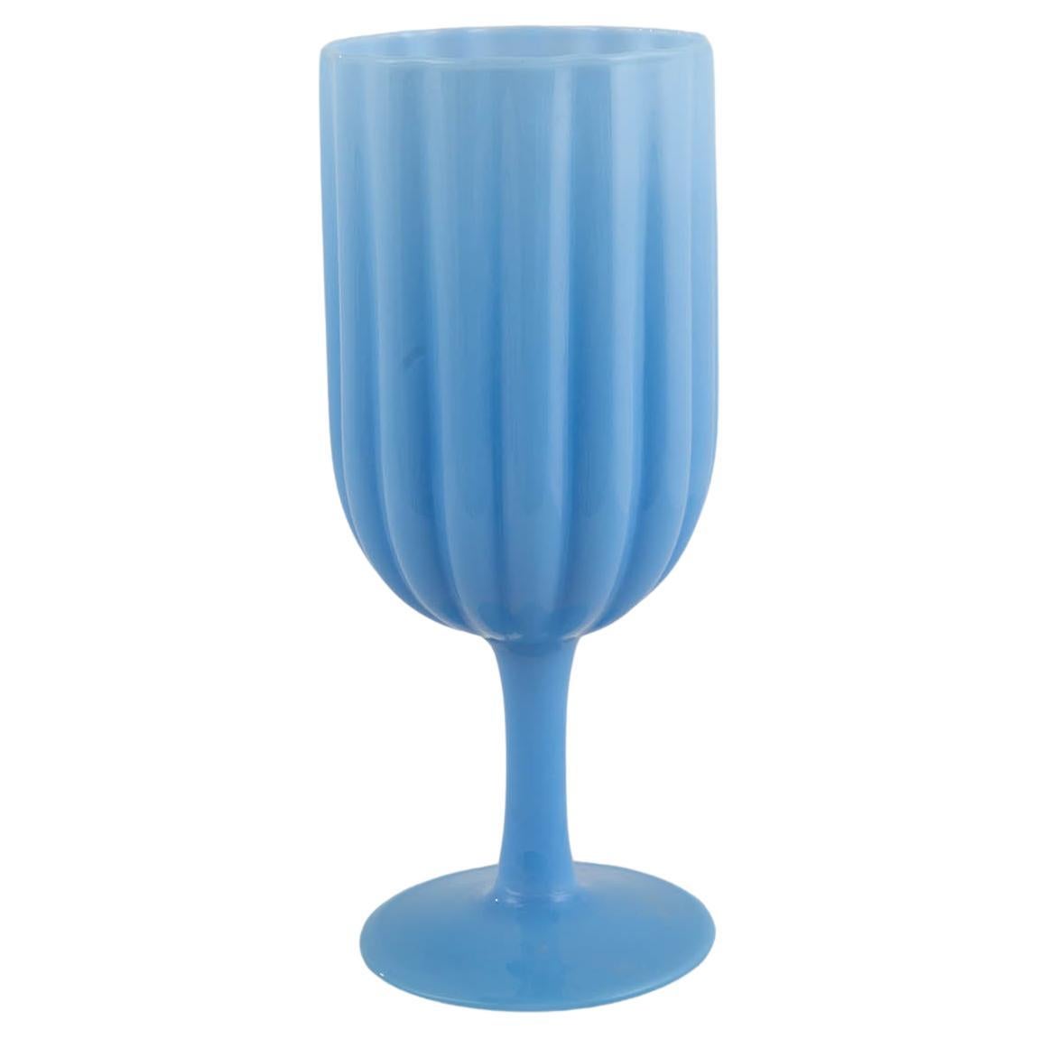 20th Century Italian Blue Glass Goblet For Sale
