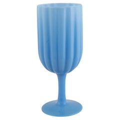 Vintage 20th Century Italian Blue Glass Goblet