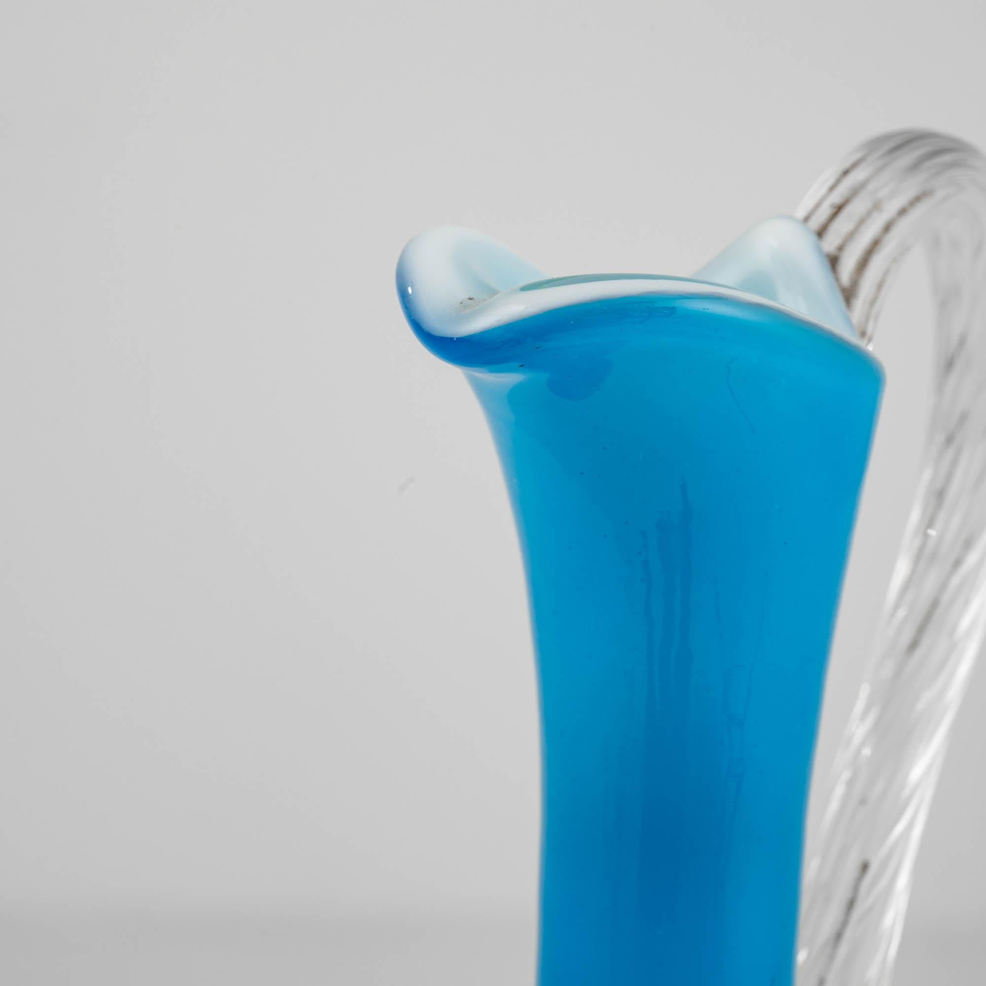 20th Century Italian Blue Glass Jug For Sale 2