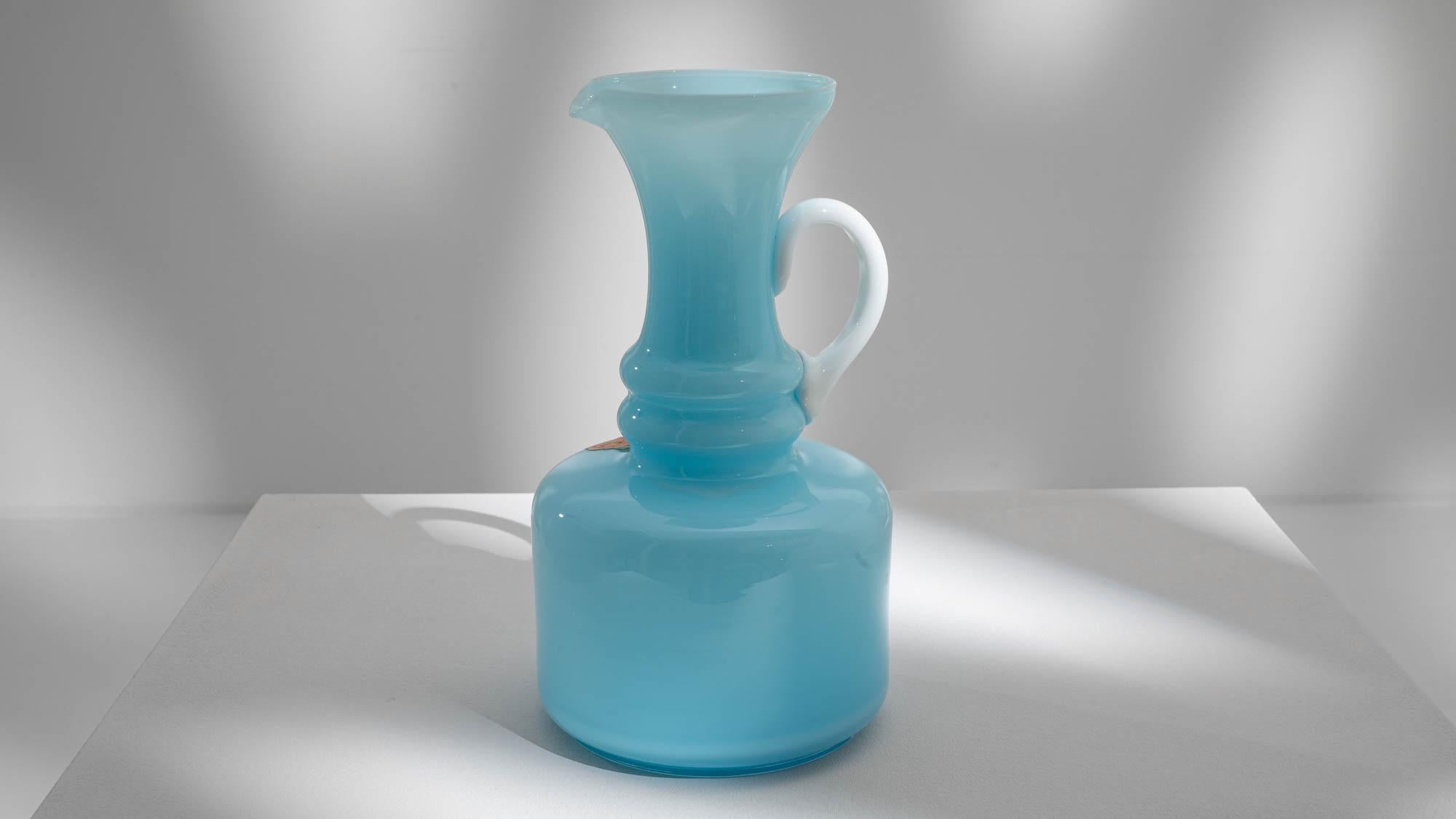 20th Century Italian Blue Glass Jug For Sale 3