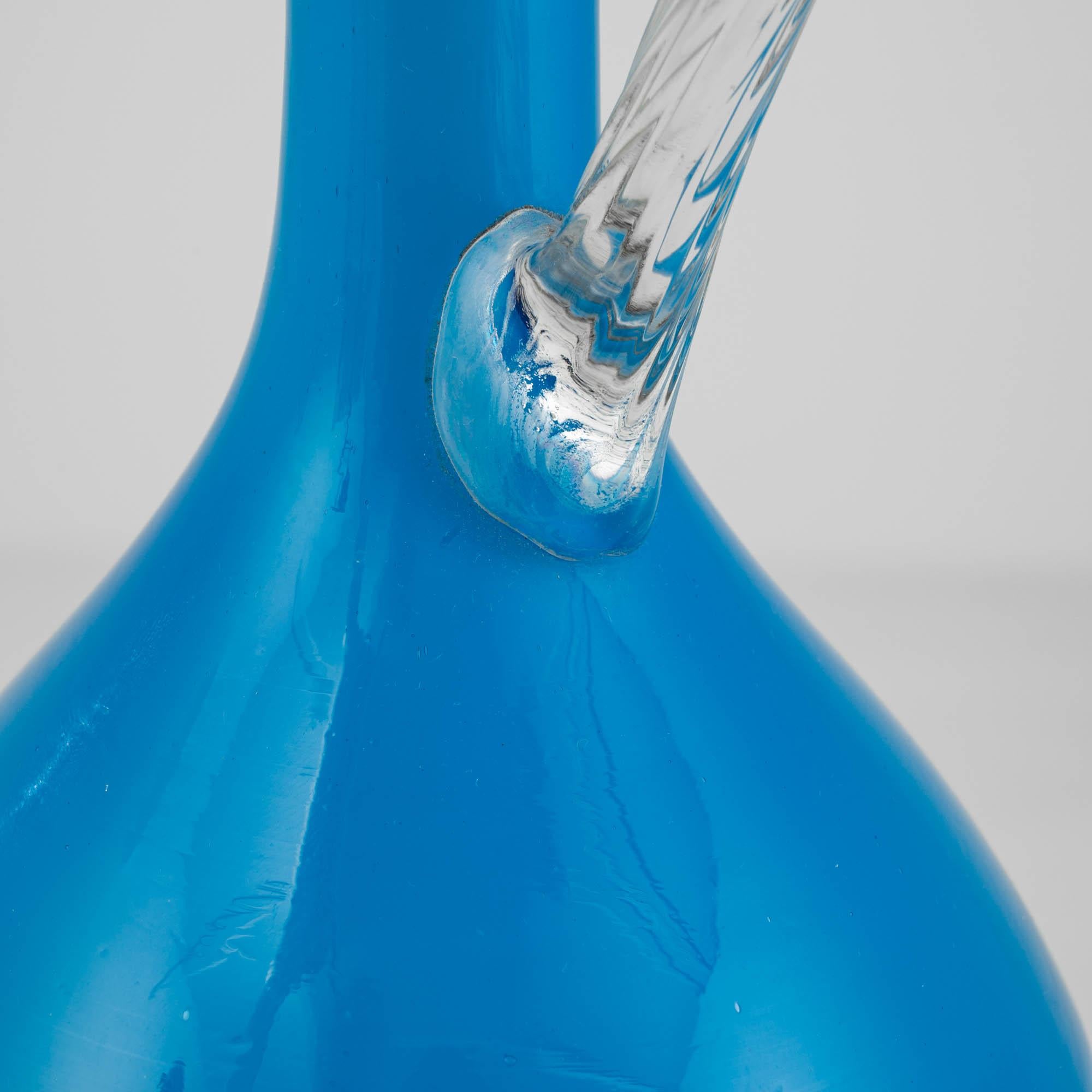 20th Century Italian Blue Glass Jug For Sale 3