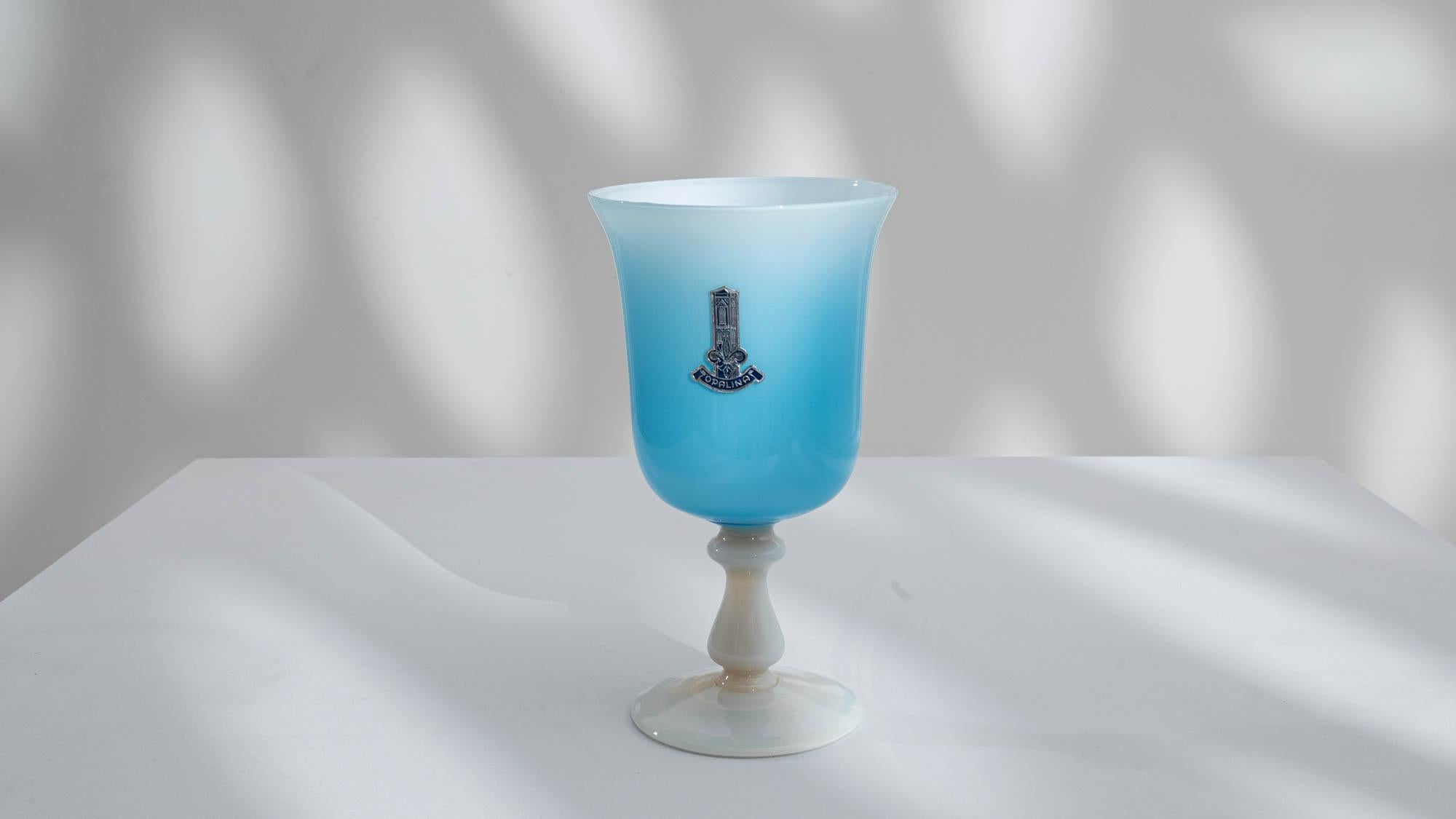 20th Century Italian Blue Glass Vase In Good Condition In High Point, NC