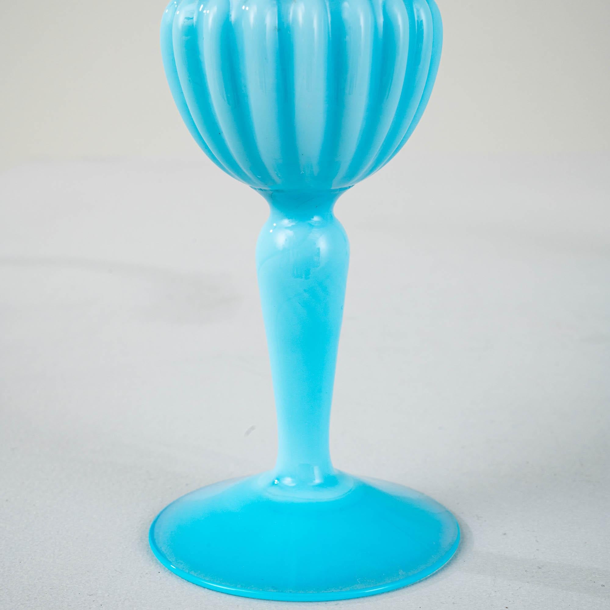 20th Century Italian Blue Glass Vase, Set of 2 For Sale 2