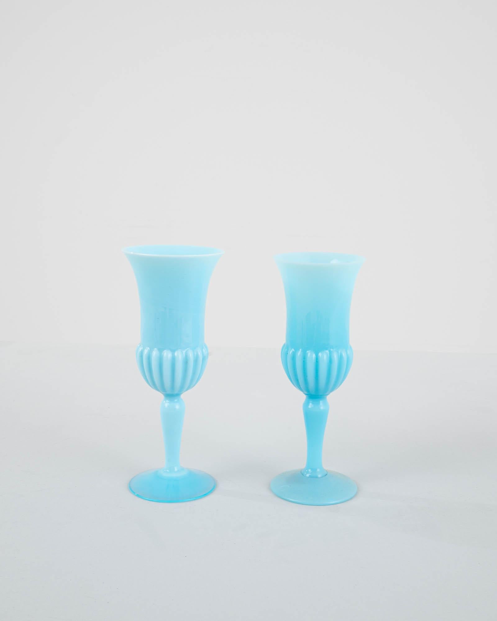 20th Century Italian Blue Glass Vase, Set of 2 For Sale 3