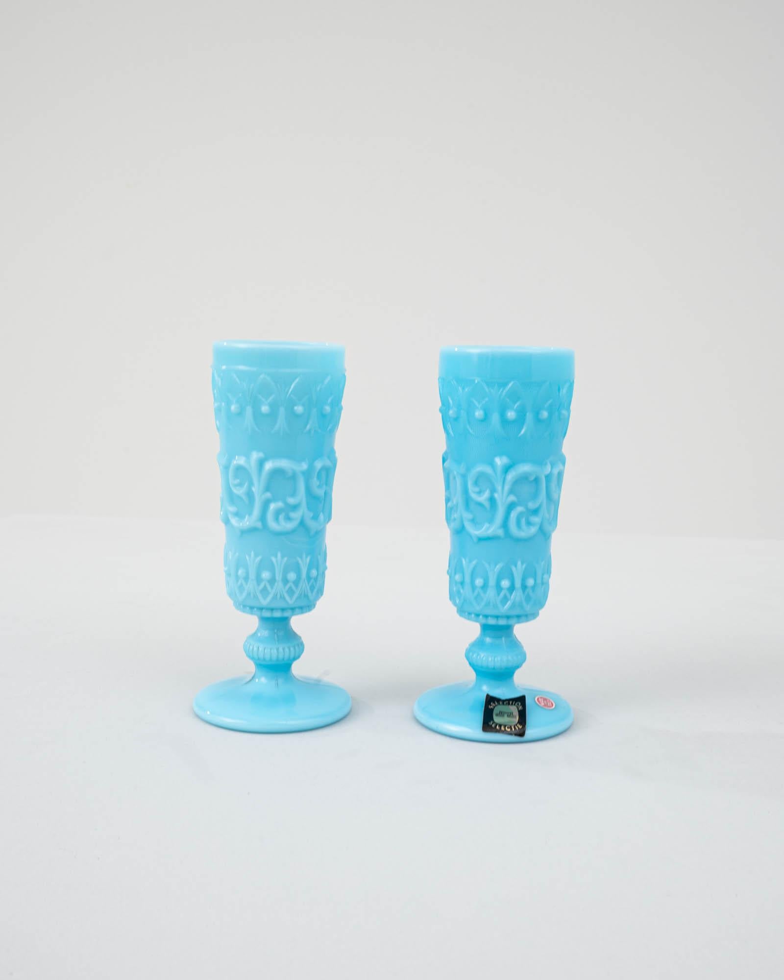 20th Century Italian Blue Glass Vase, Set of 2 For Sale 4