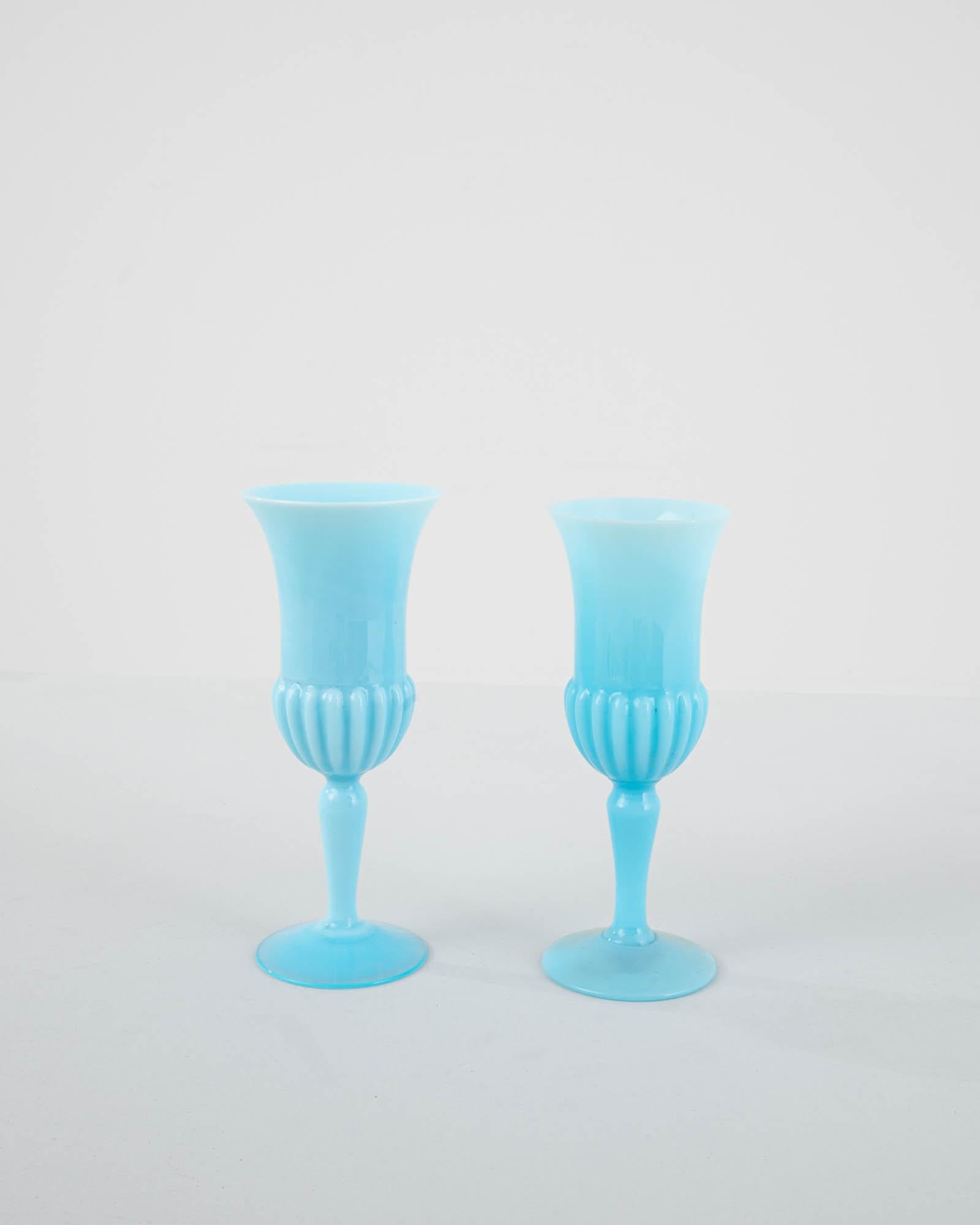 20th Century Italian Blue Glass Vase, Set of 2 For Sale 5