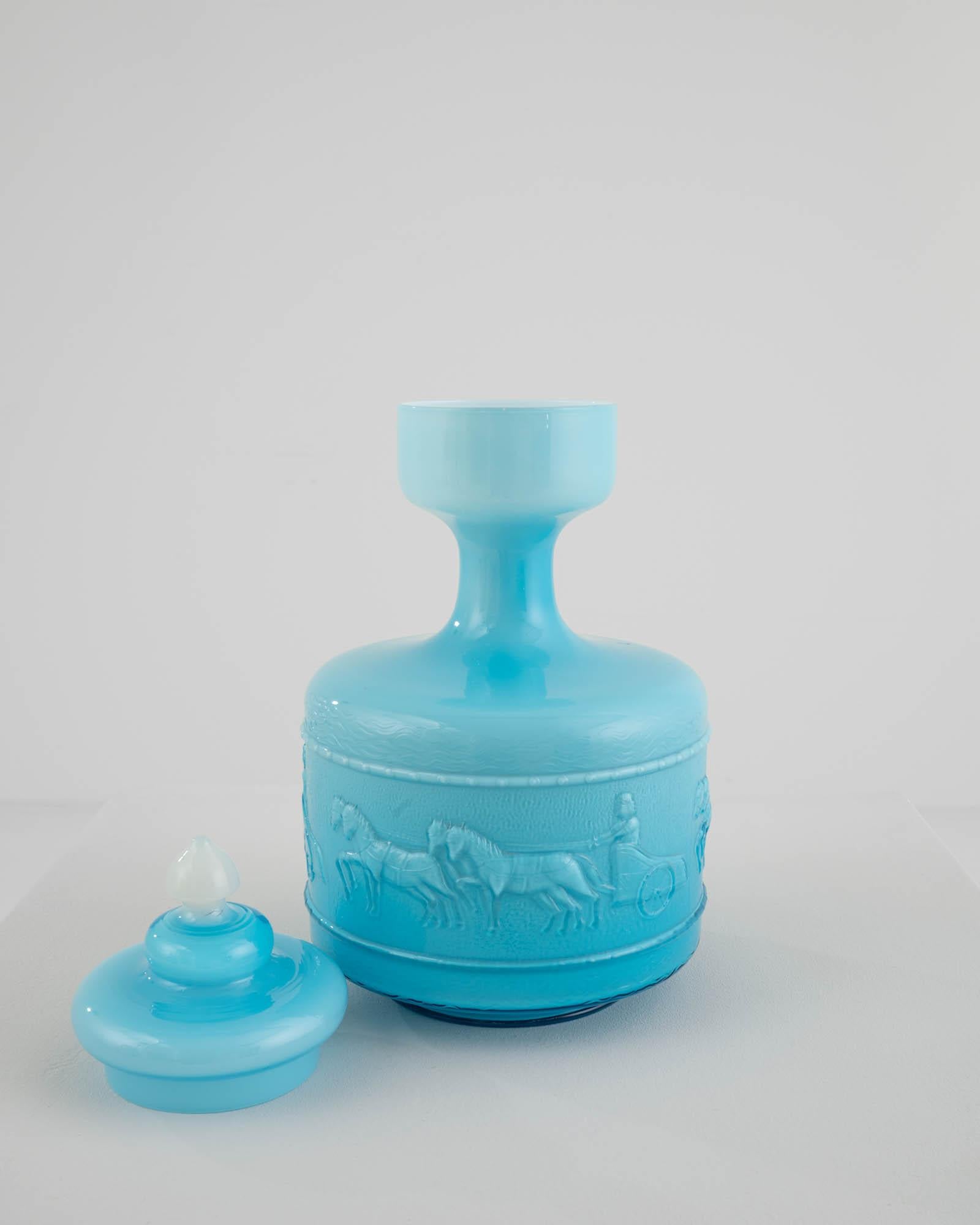 20th Century Italian Blue Glass Vase with Lid For Sale 1