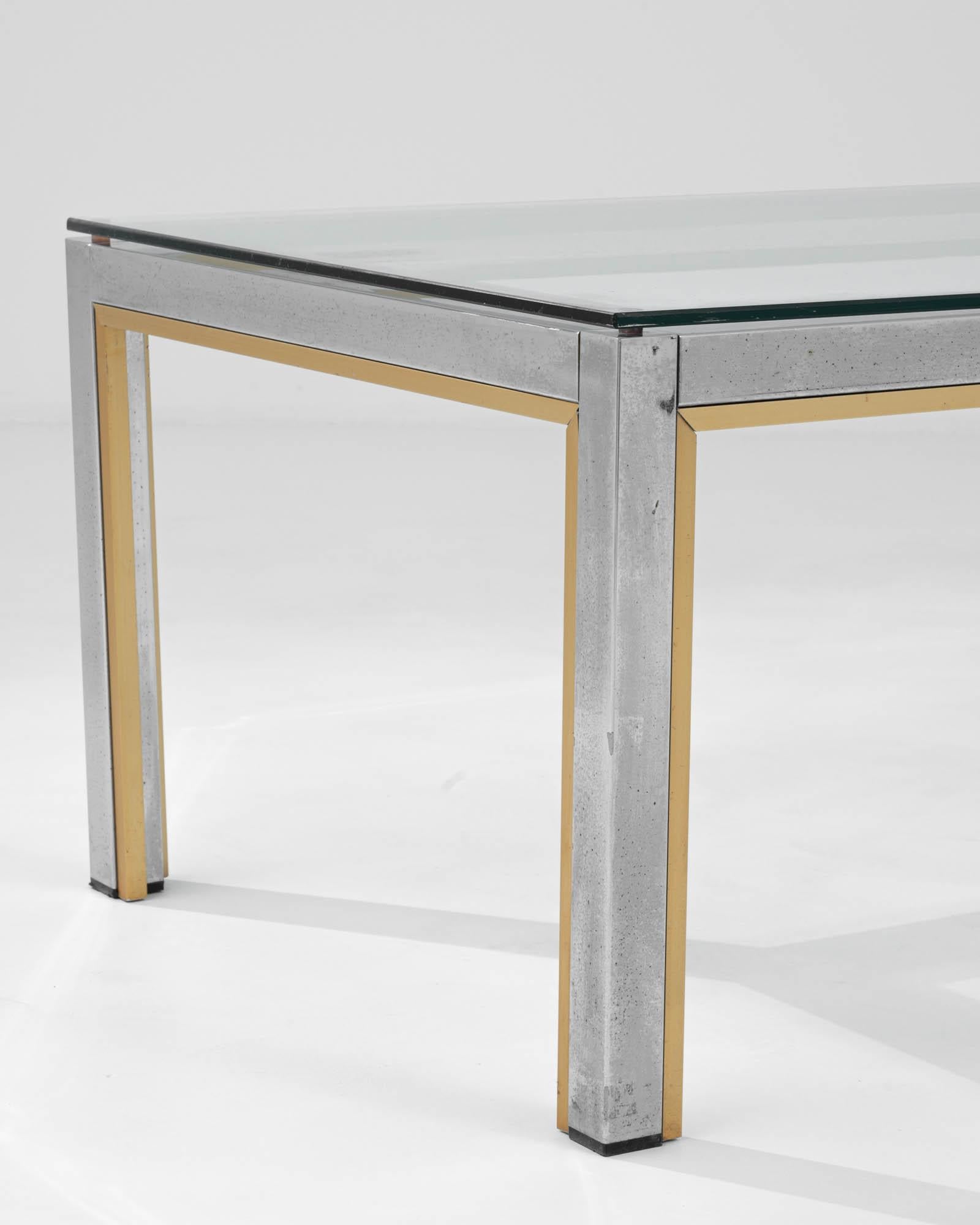20th Century Italian Brass Coffee Table With Glass Top By Renato Zevi For Sale 3