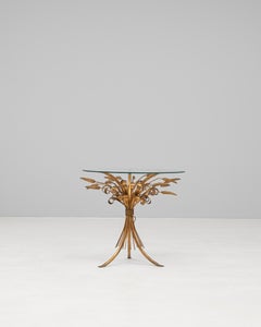 20th Century Italian Brass Coffee Table With Glass Top