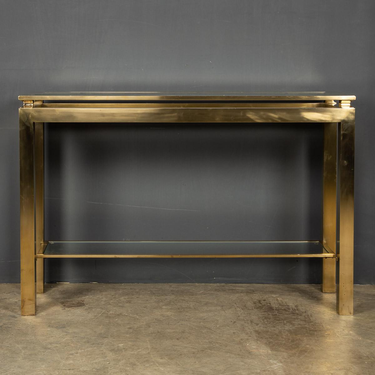 20th Century Italian Brass & Glass Console Table, c.1970 In Good Condition In Royal Tunbridge Wells, Kent