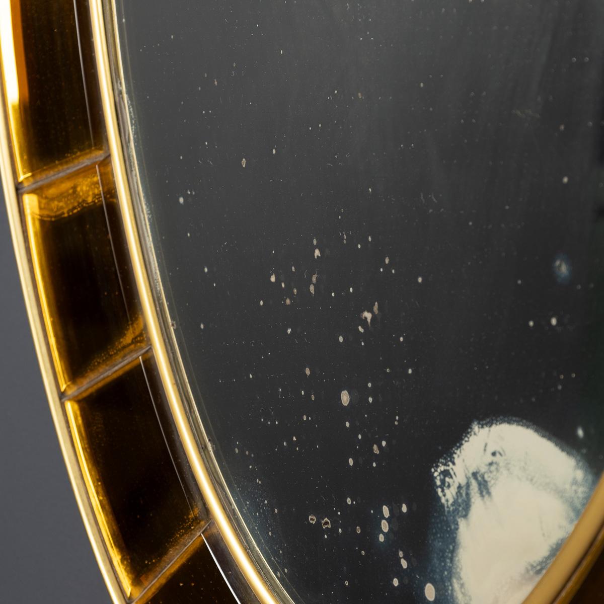 Miroir ovale italien du 20ème siècle en laiton et verre par Cristal Arte, vers 1950 en vente 9