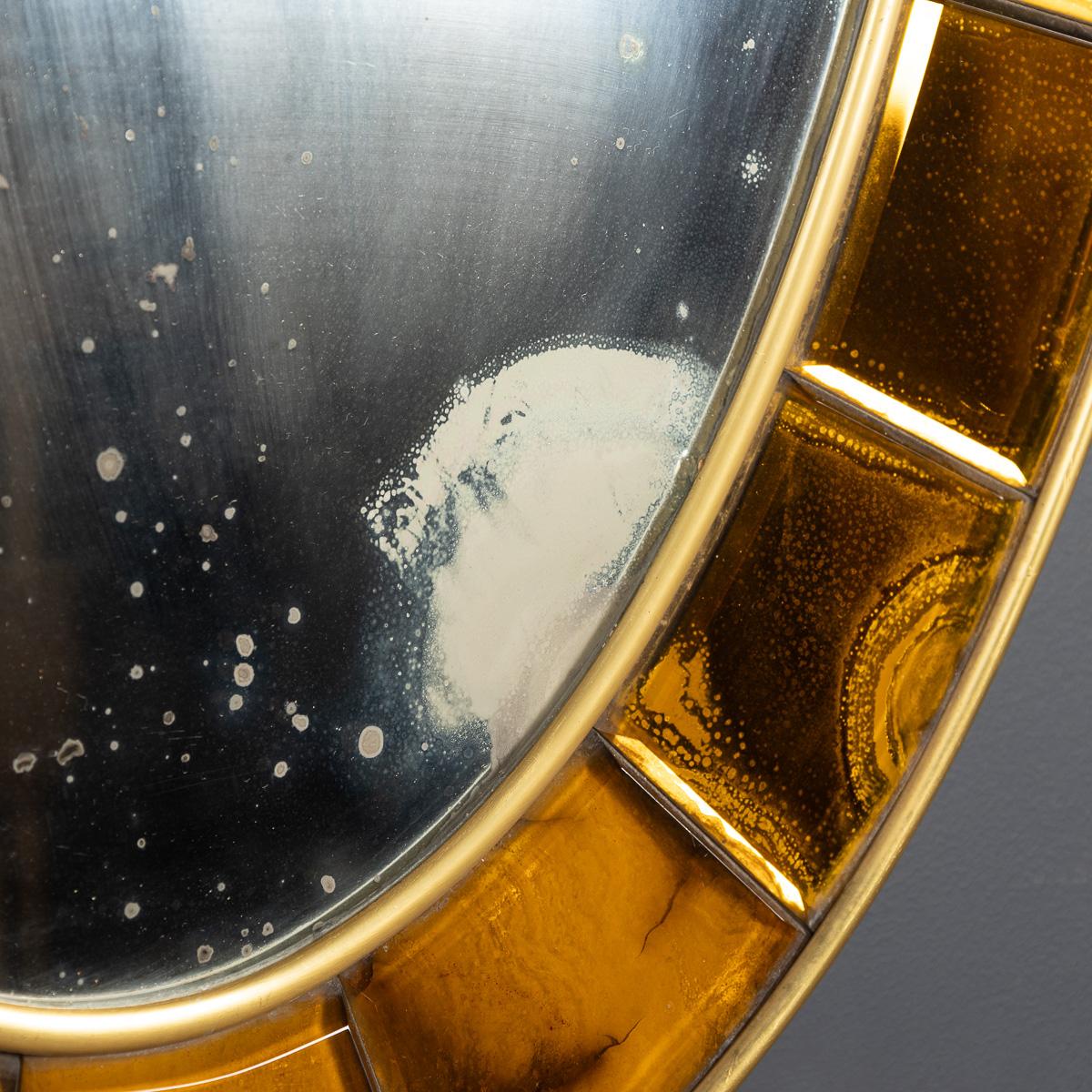 Miroir ovale italien du 20ème siècle en laiton et verre par Cristal Arte, vers 1950 en vente 12