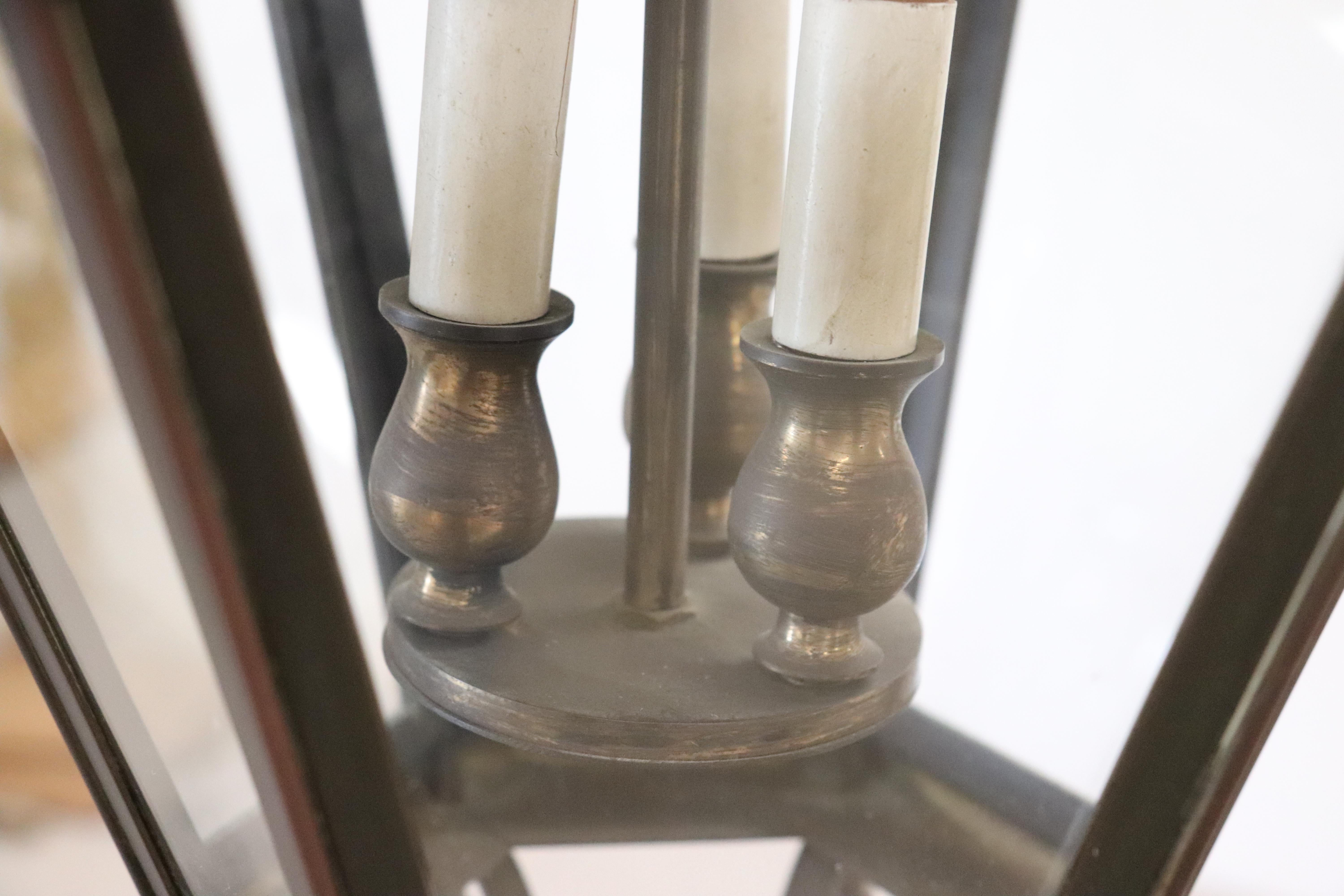 20th Century Italian Brass Lantern Three Lights 1