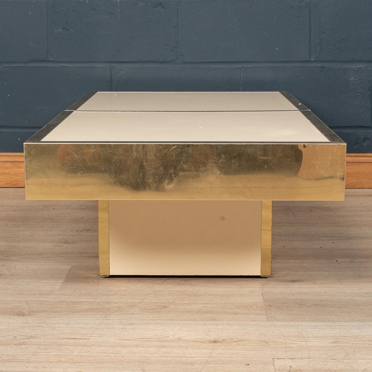 20th Century Italian Brass Top Coffee Table by Willy Rizzo, circa 1970 2
