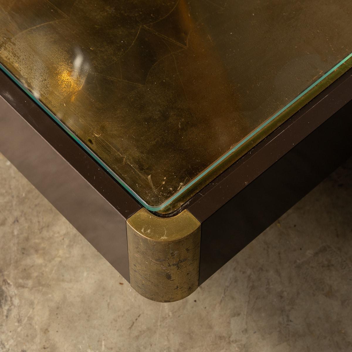 20th Century Italian Brass Top Coffee Table By Willy Rizzo, c.1970 For Sale 5