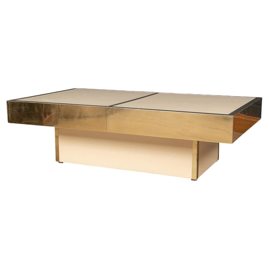 20th Century Italian Brass Top Coffee Table by Willy Rizzo, circa 1970