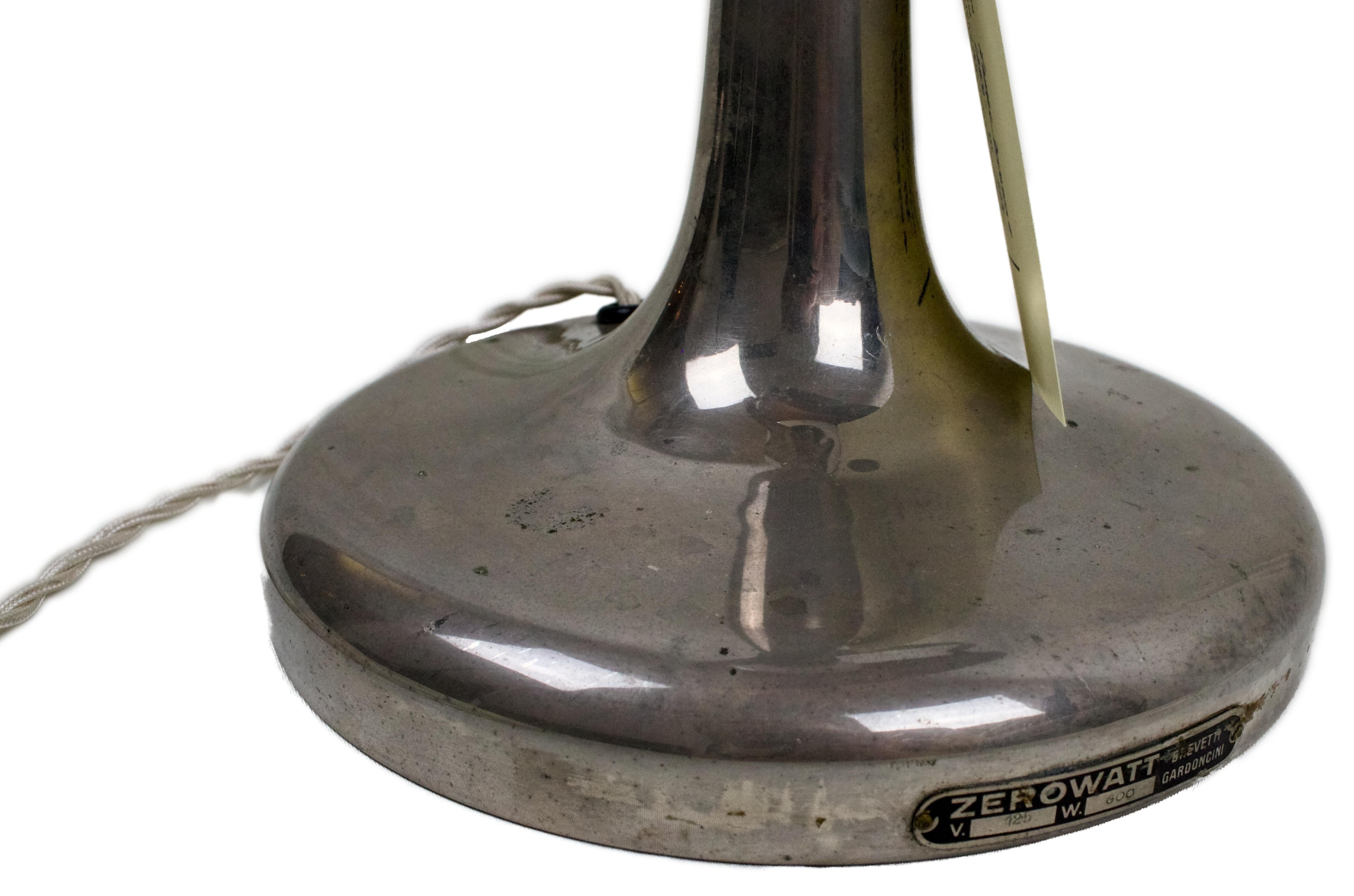 Brass Zerowatt PTC lamp, 1950s Italian modernist For Sale
