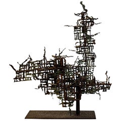 Vintage 20th Century Italian Brutalist Abstract Metal Sculpture by Marcello Fantoni