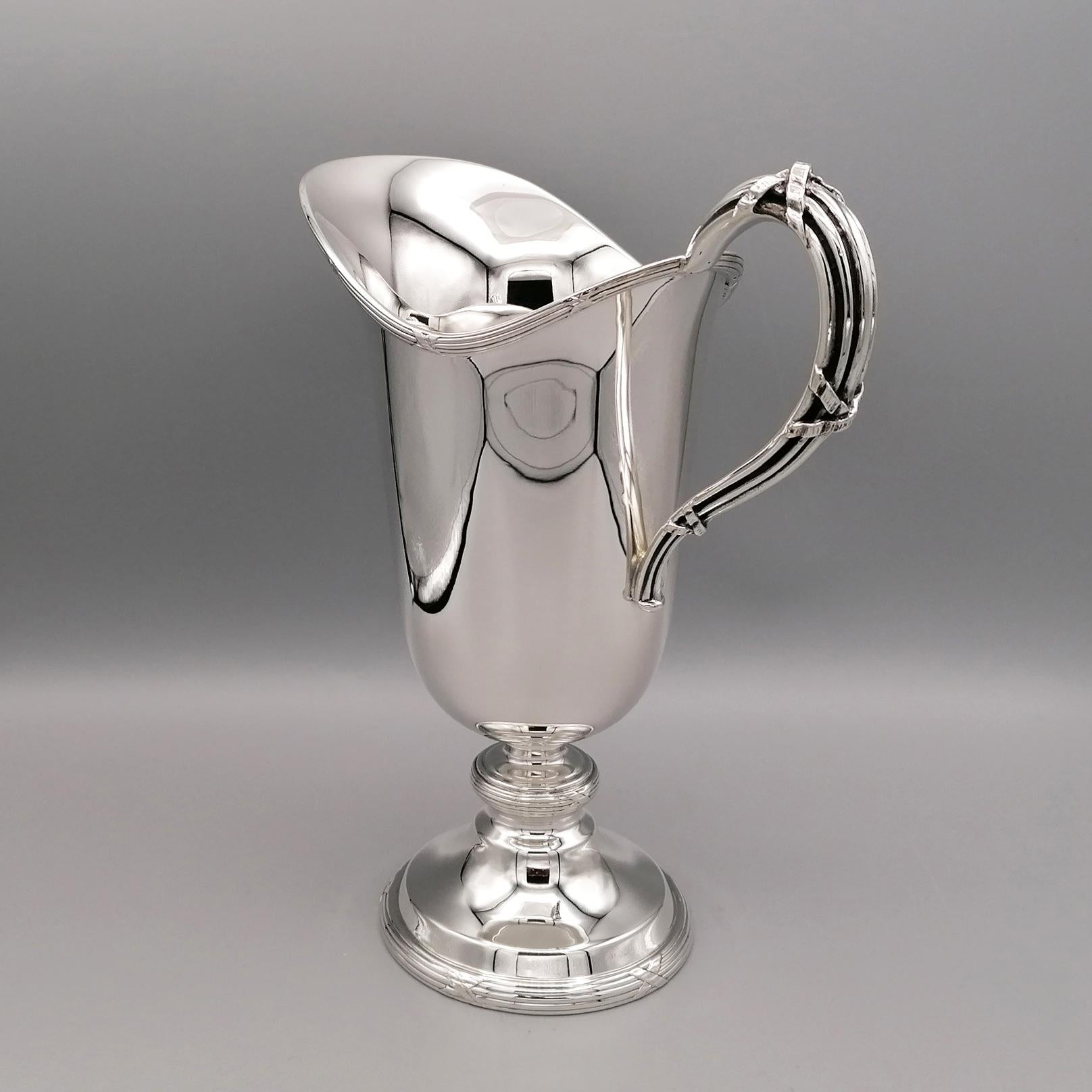 Hand-Crafted 21st Century Italian Buccellati Sterling Silver Pitcher For Sale