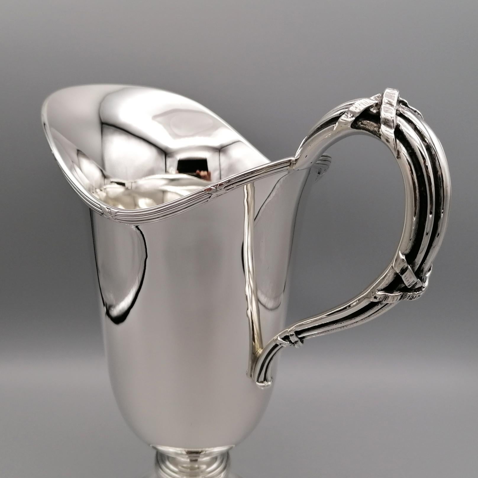 21st Century Italian Buccellati Sterling Silver Pitcher In New Condition For Sale In VALENZA, IT