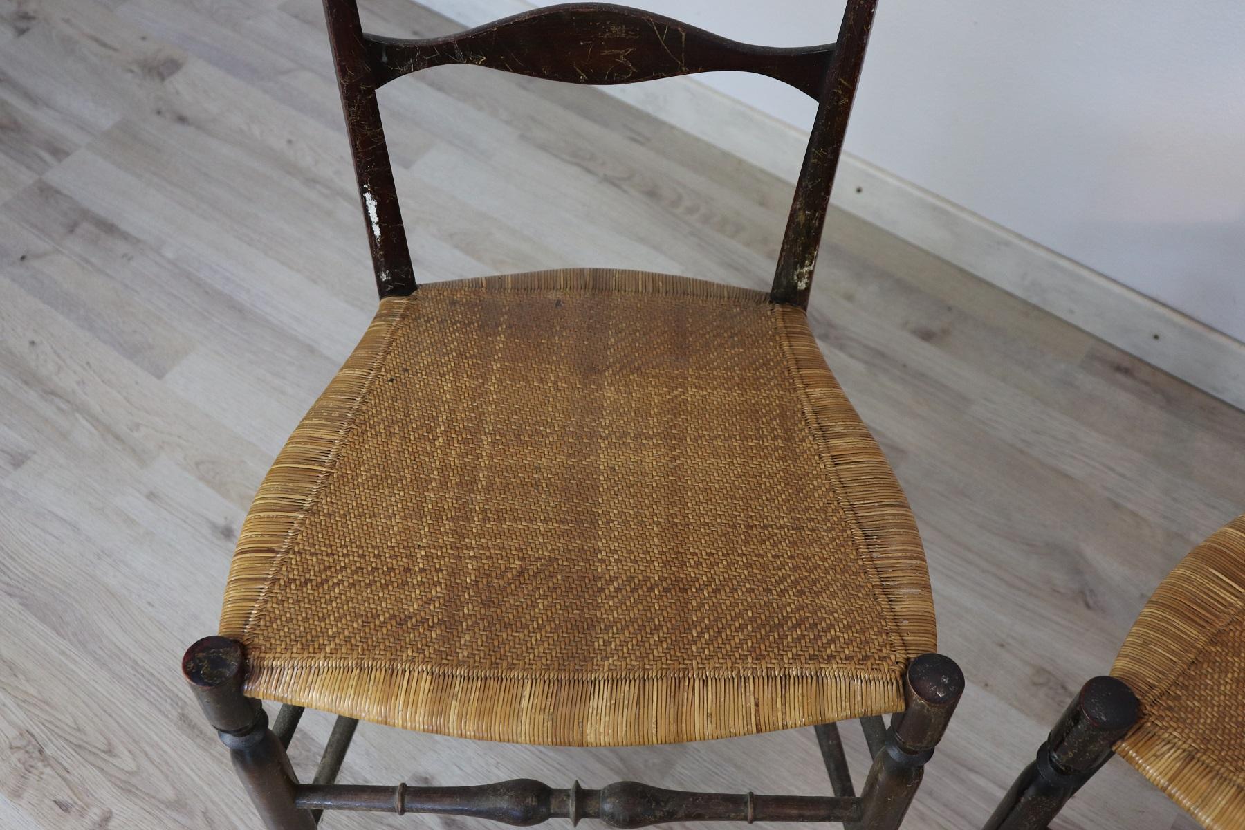20th Century Italian Campanino Classic Chiavari Chairs Set of Four Chairs In Fair Condition In Casale Monferrato, IT