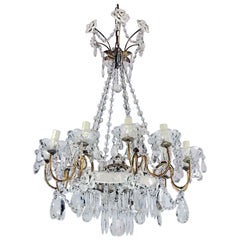 Vintage 20th Century Italian Capodimonte White Porcelain Chandelier with Putti