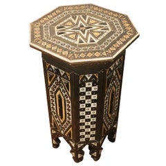 20th Century Italian Carlo Bugatti Style Inlay Side Table or Pedestal Table