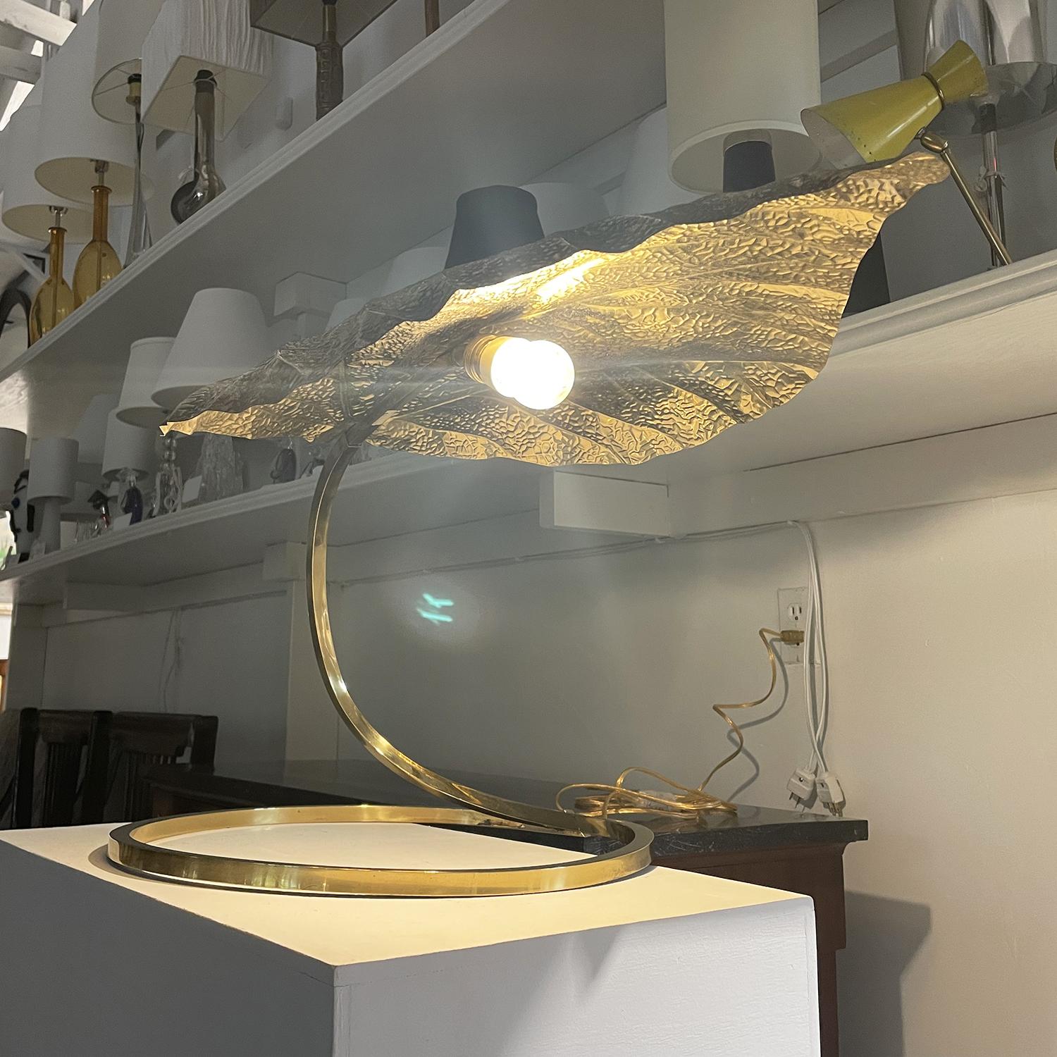 20th Century Italian Carlo Giorgi Sculptural Brass Leaf Light by Tommaso Barbi 9