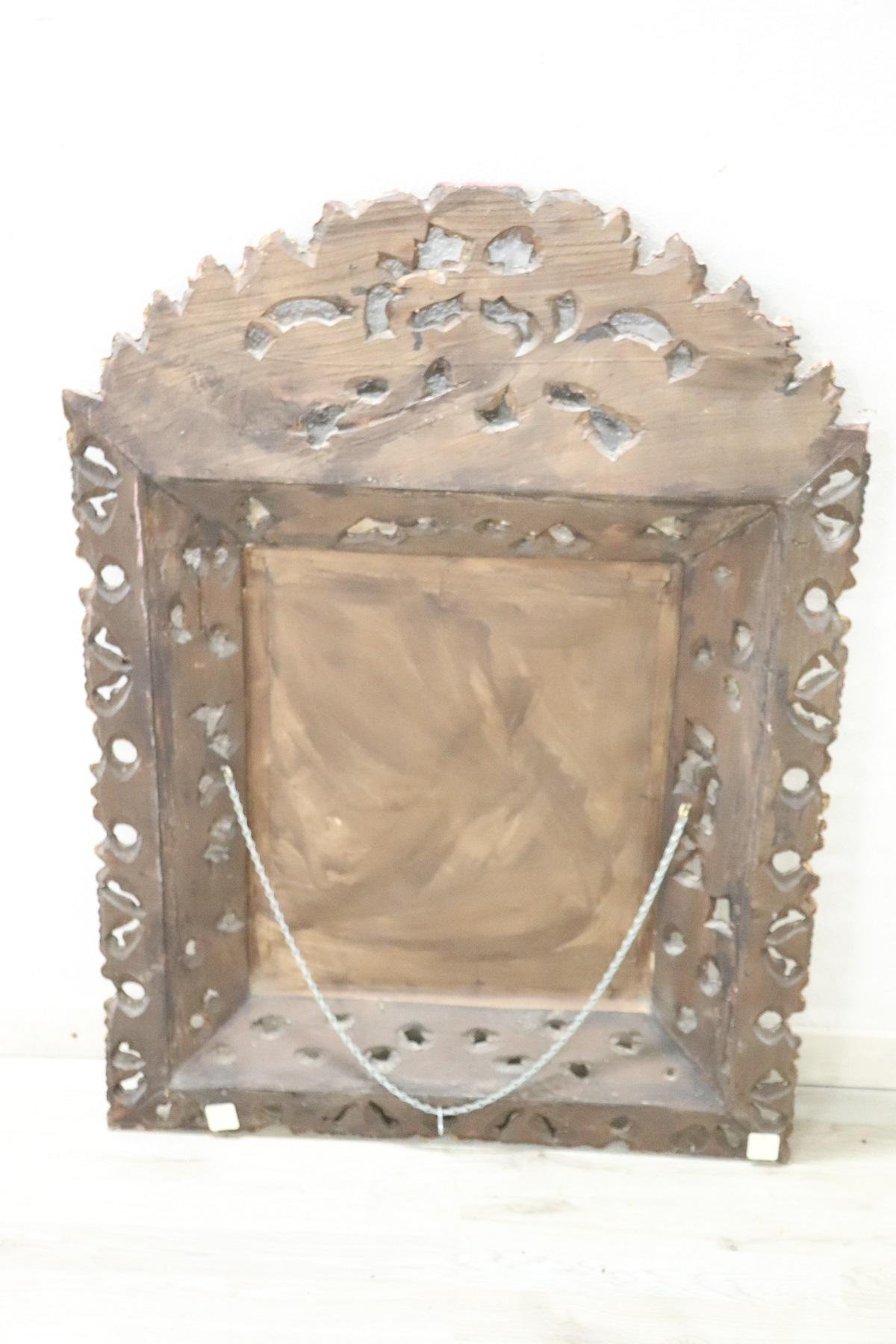 20th Century Italian Carved and Gilded Wood Wall Mirror 2