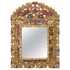 20th Century Italian Carved and Gilded Wood Wall Mirror