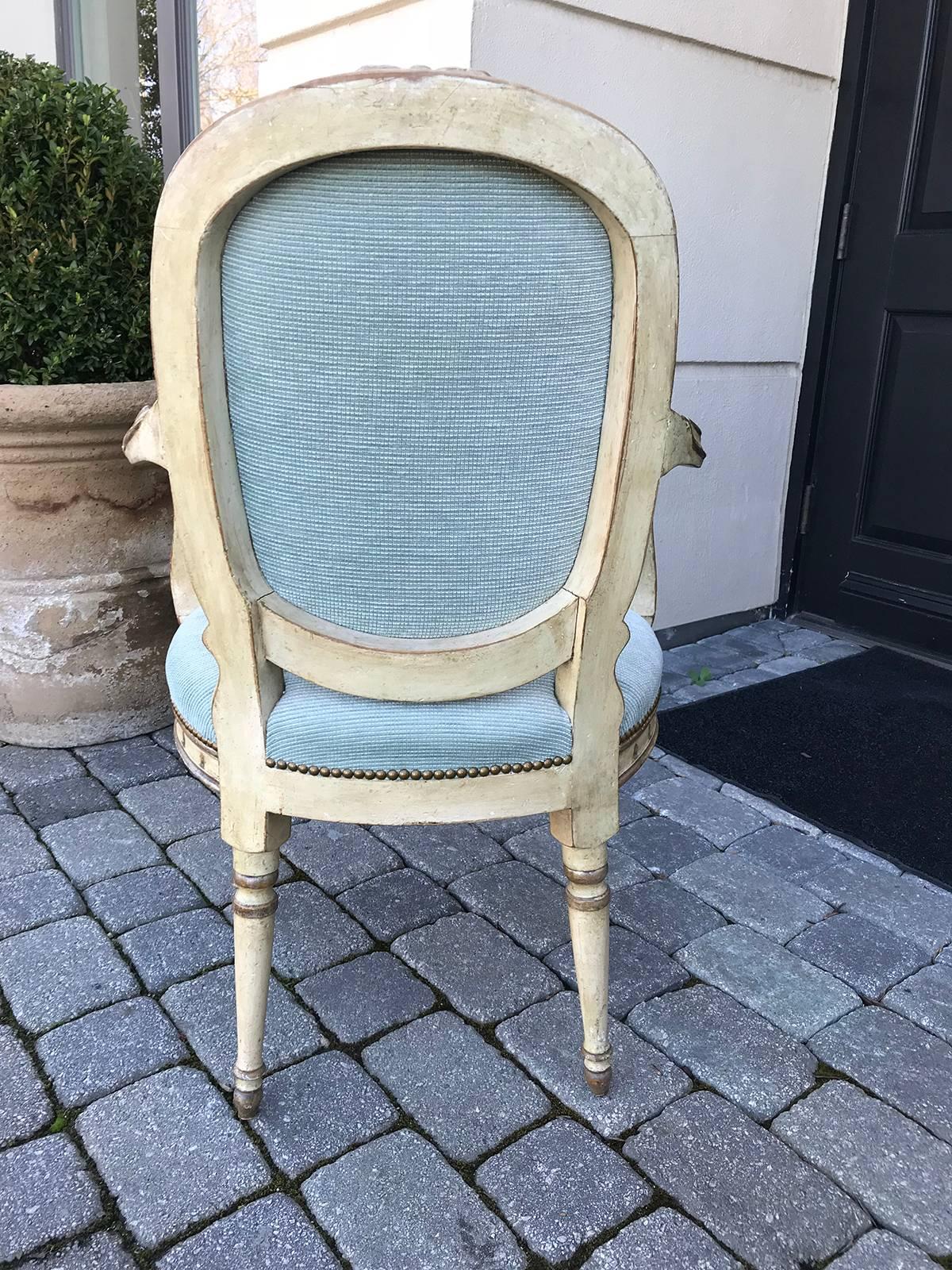 20th Century Italian Carved and Painted Armchair 5