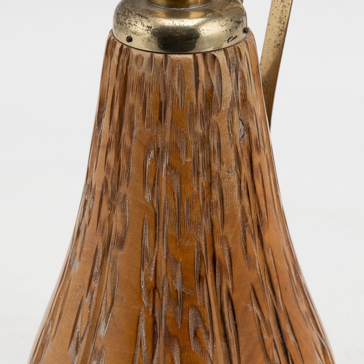 20th Century Italian Carved Wood Flask By Aldo Tura For Macabo c.1960 For Sale 2