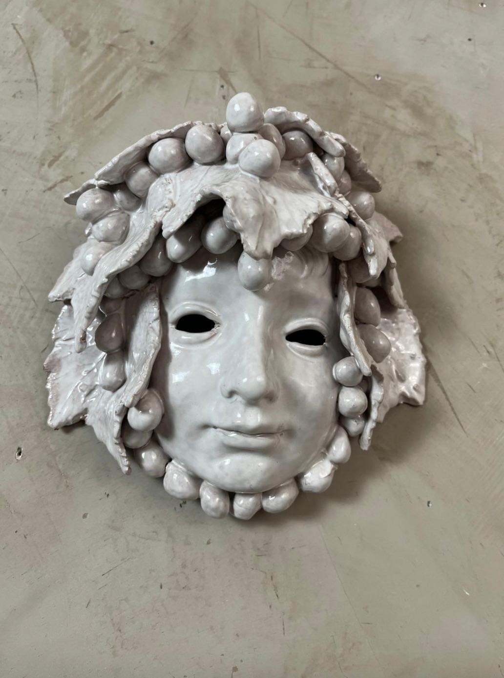 Italiano Maschera di Bacco in ceramica italiana del XX secolo, anni '50 in vendita