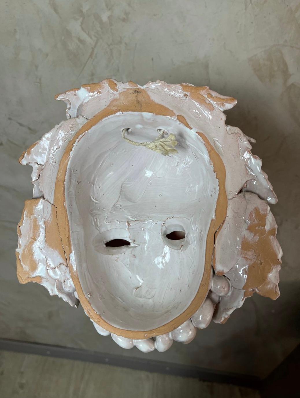 Maschera di Bacco in ceramica italiana del XX secolo, anni '50 in vendita 2