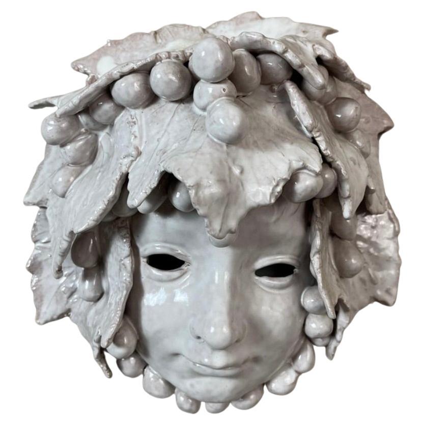 Maschera di Bacco in ceramica italiana del XX secolo, anni '50