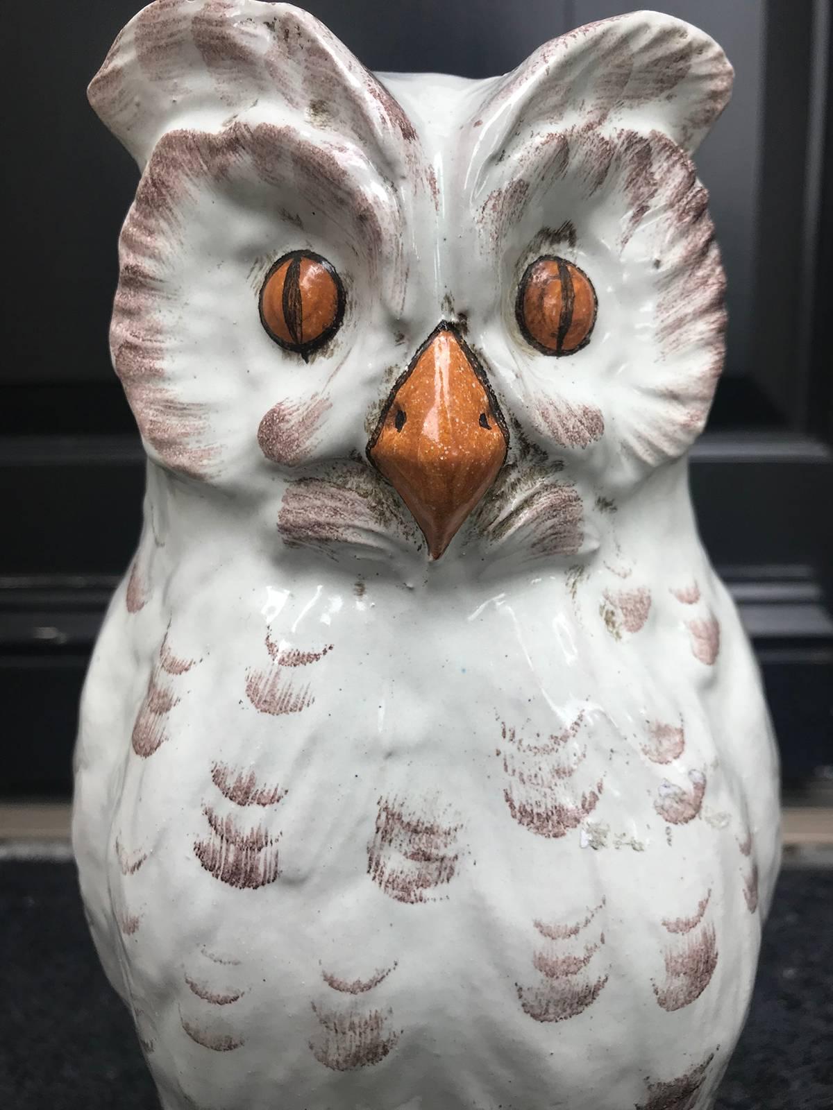 hibou en céramique italienne du 20ème siècle 5