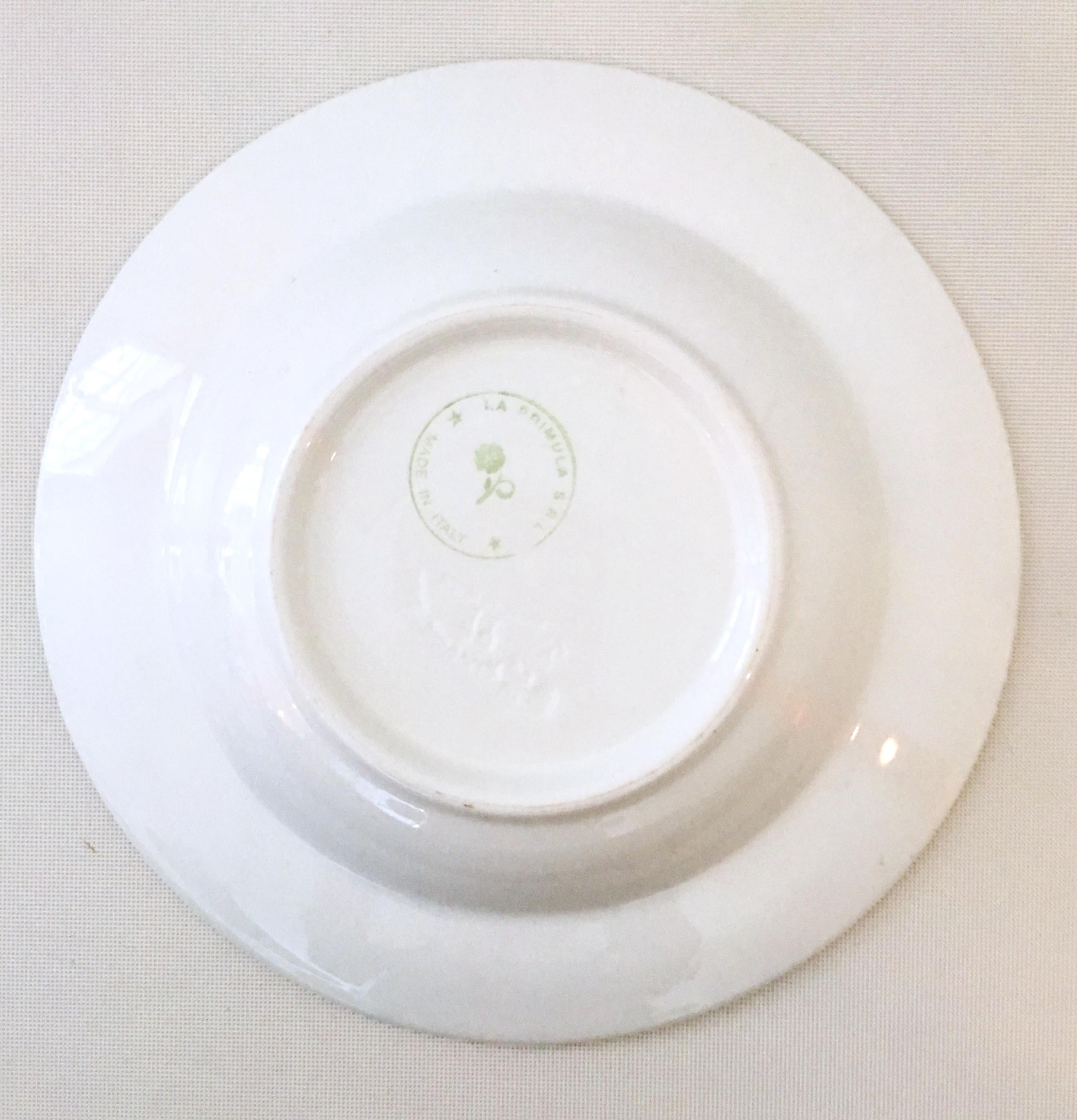 Pottery 20th Century Italian Ceramic Rim Soup Bowls by La Primula Set of Six Pieces