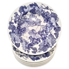 Ensemble de six bols à soupe en céramique italienne à bordure en céramique du 20ème siècle par La Primula