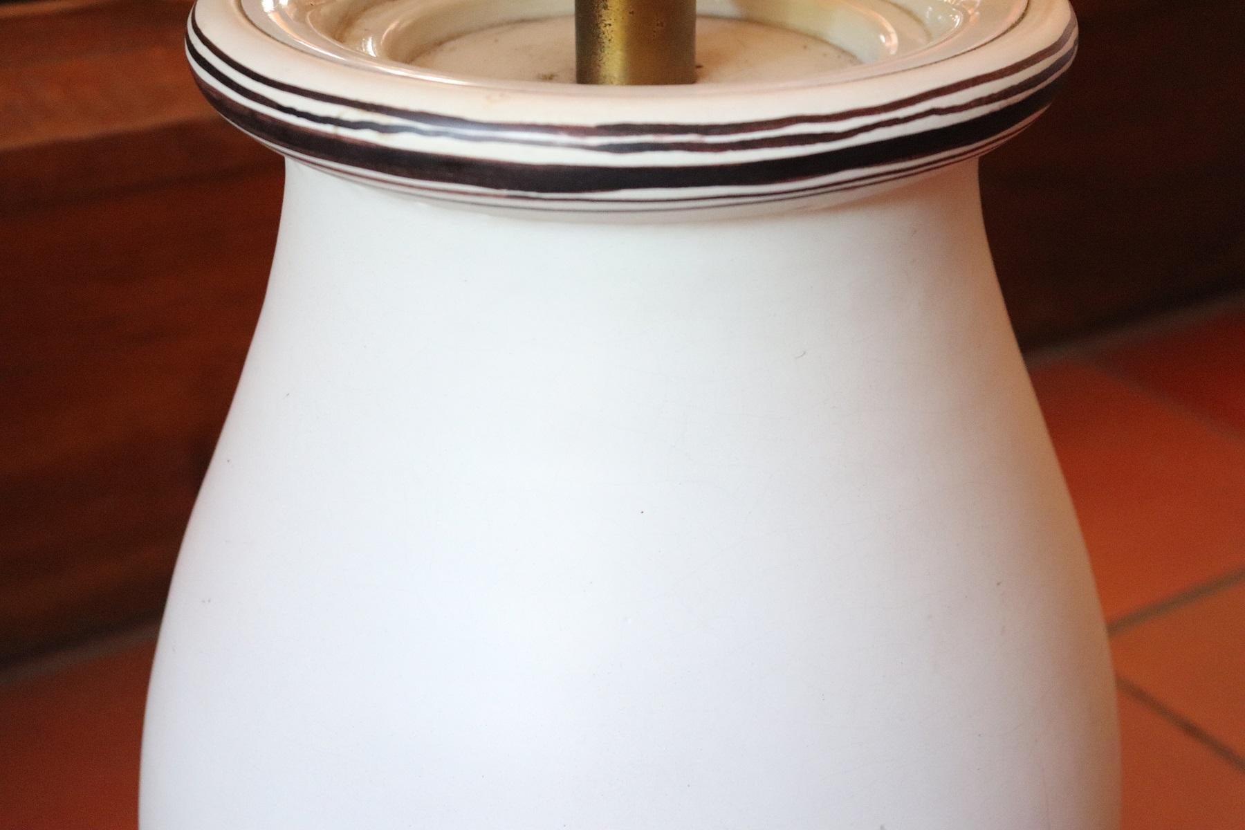 Mid-20th Century 20th Century Italian Ceramic Table Lamp Signed Manufacture of Albisola
