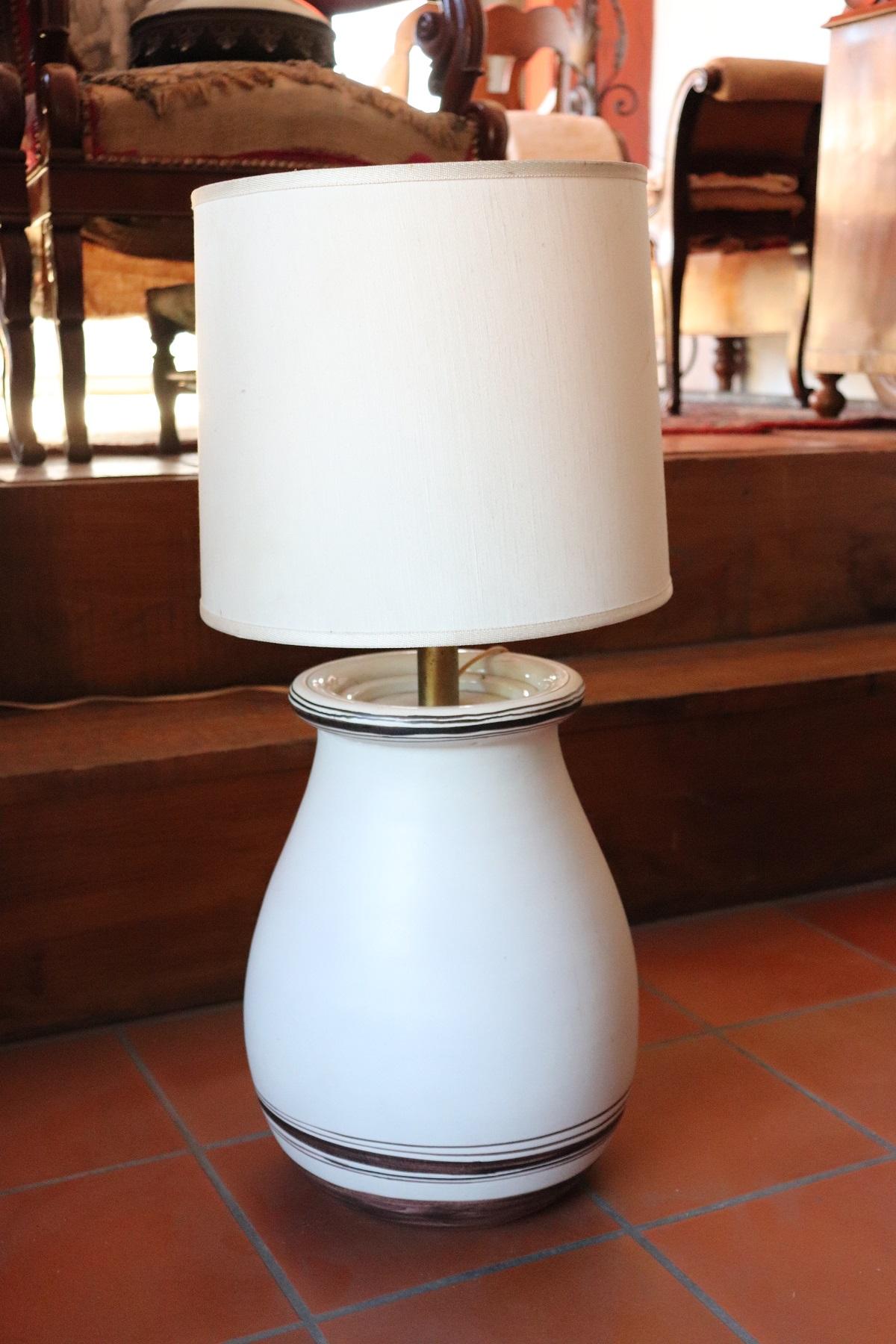 20th Century Italian Ceramic Table Lamp Signed Manufacture of Albisola 2