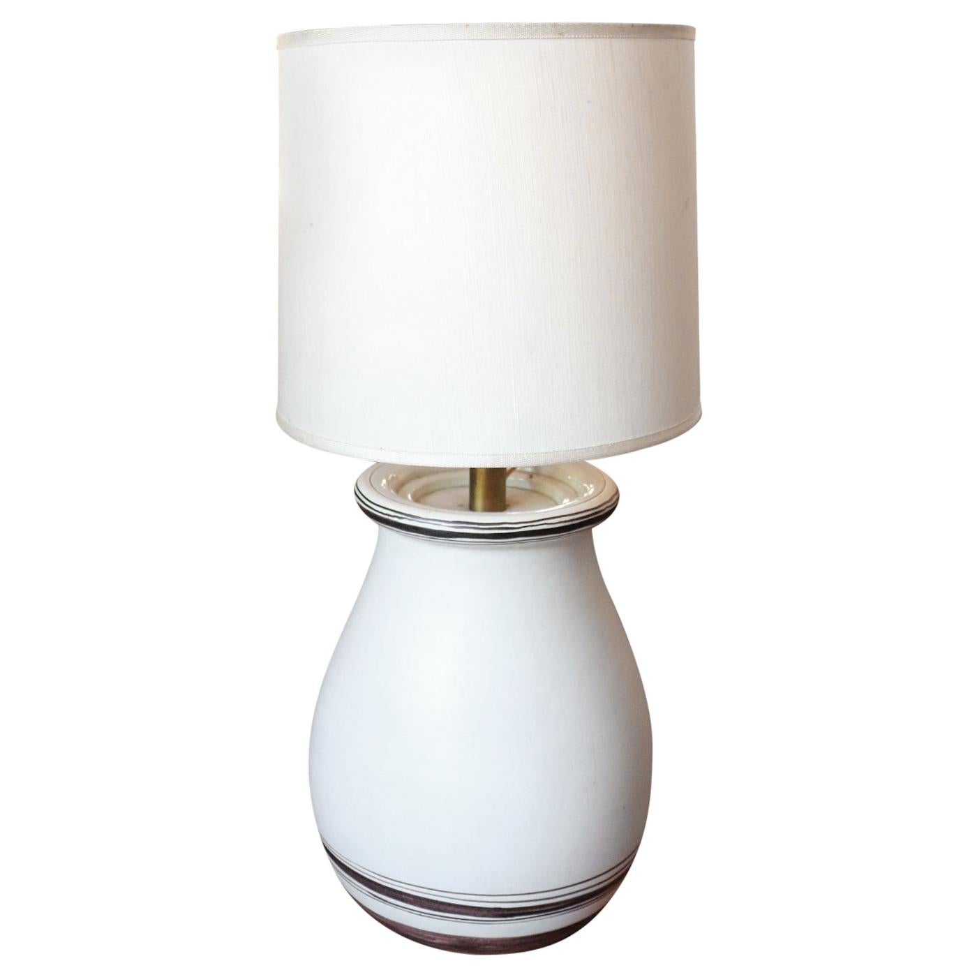 20th Century Italian Ceramic Table Lamp Signed Manufacture of Albisola