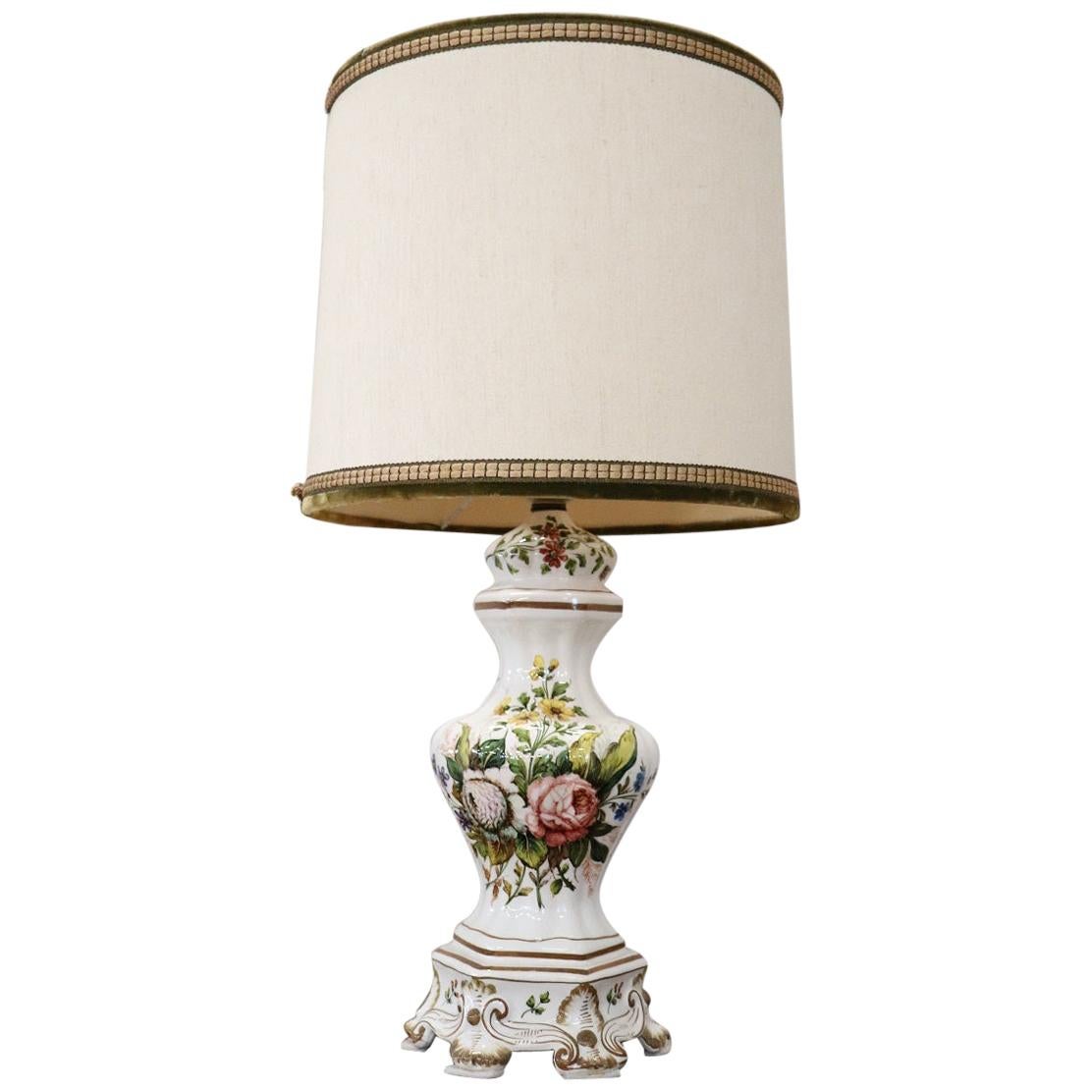 20th Century Italian Ceramic Table Lamp Signed Manufacture of Bassano