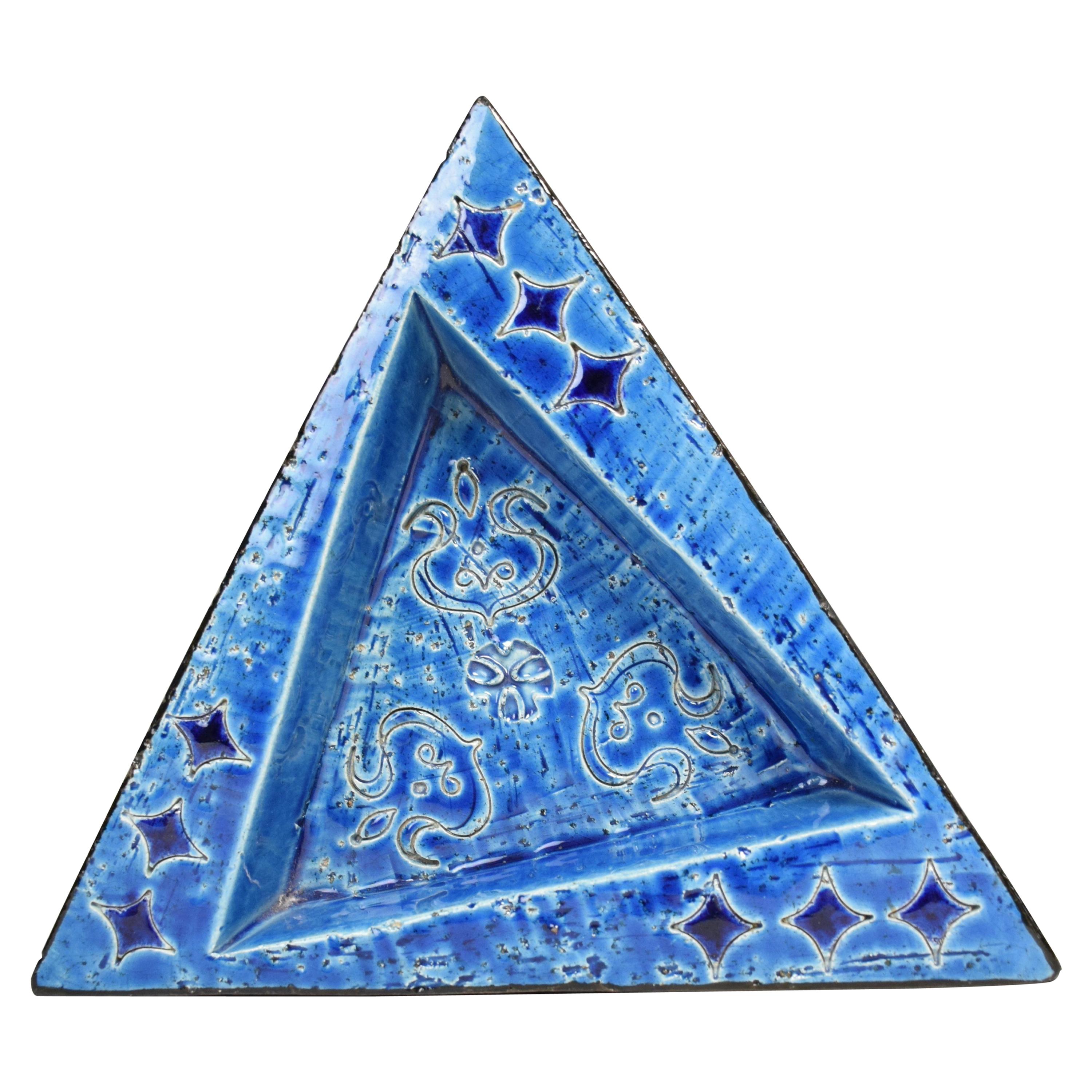 20th Century Italian Ceramic Triangular Ashtray