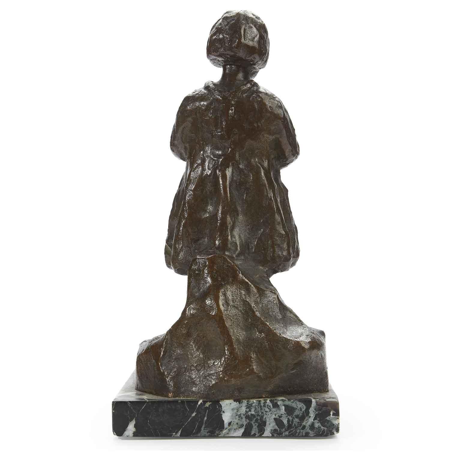 20th Century Italian Child with Dolls  Bronze Sculpture Bambole by Zacchetti For Sale 1